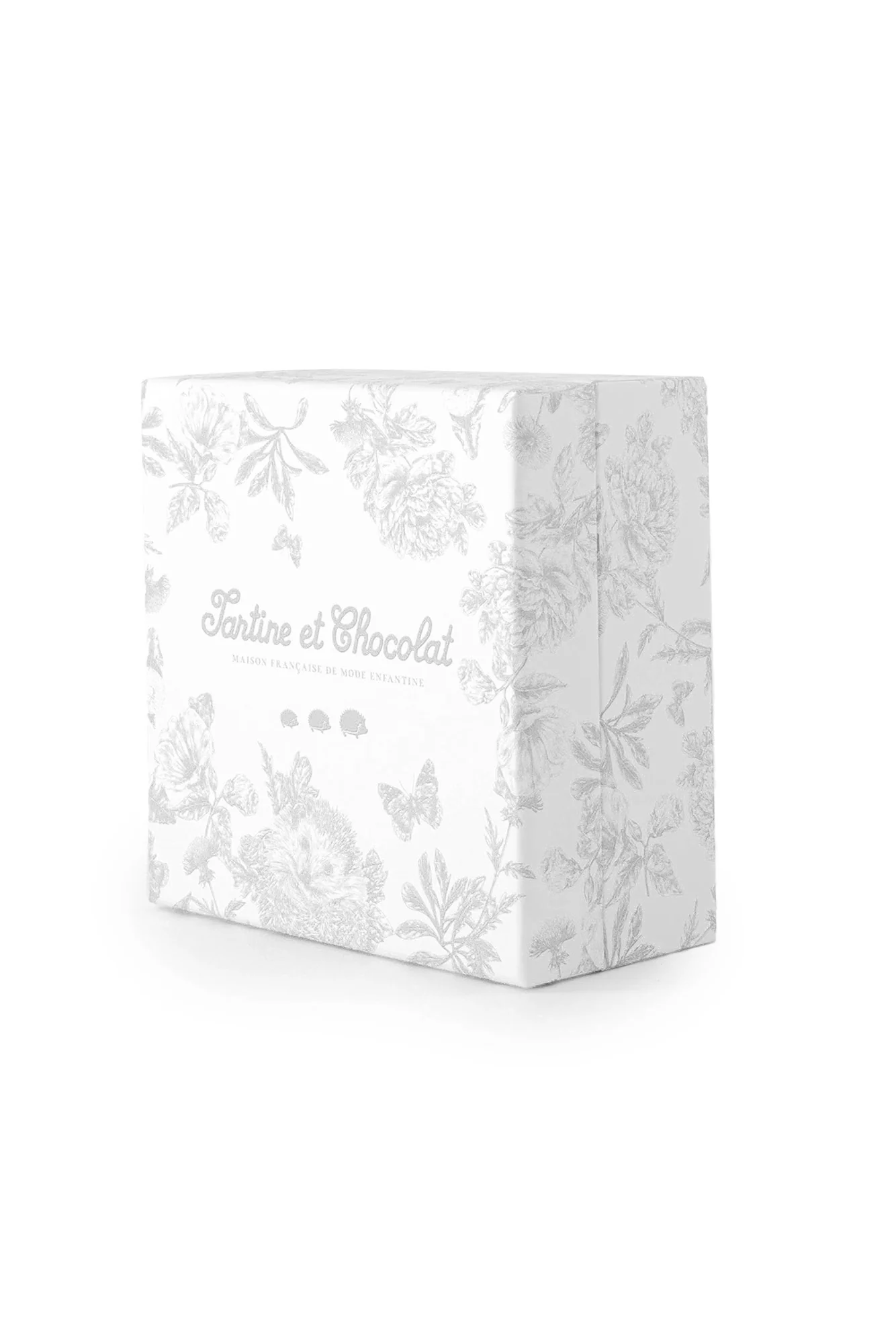 Augustin le Lapin - Doudou imprimé inspiration Toile de Jouy gris - Image 6