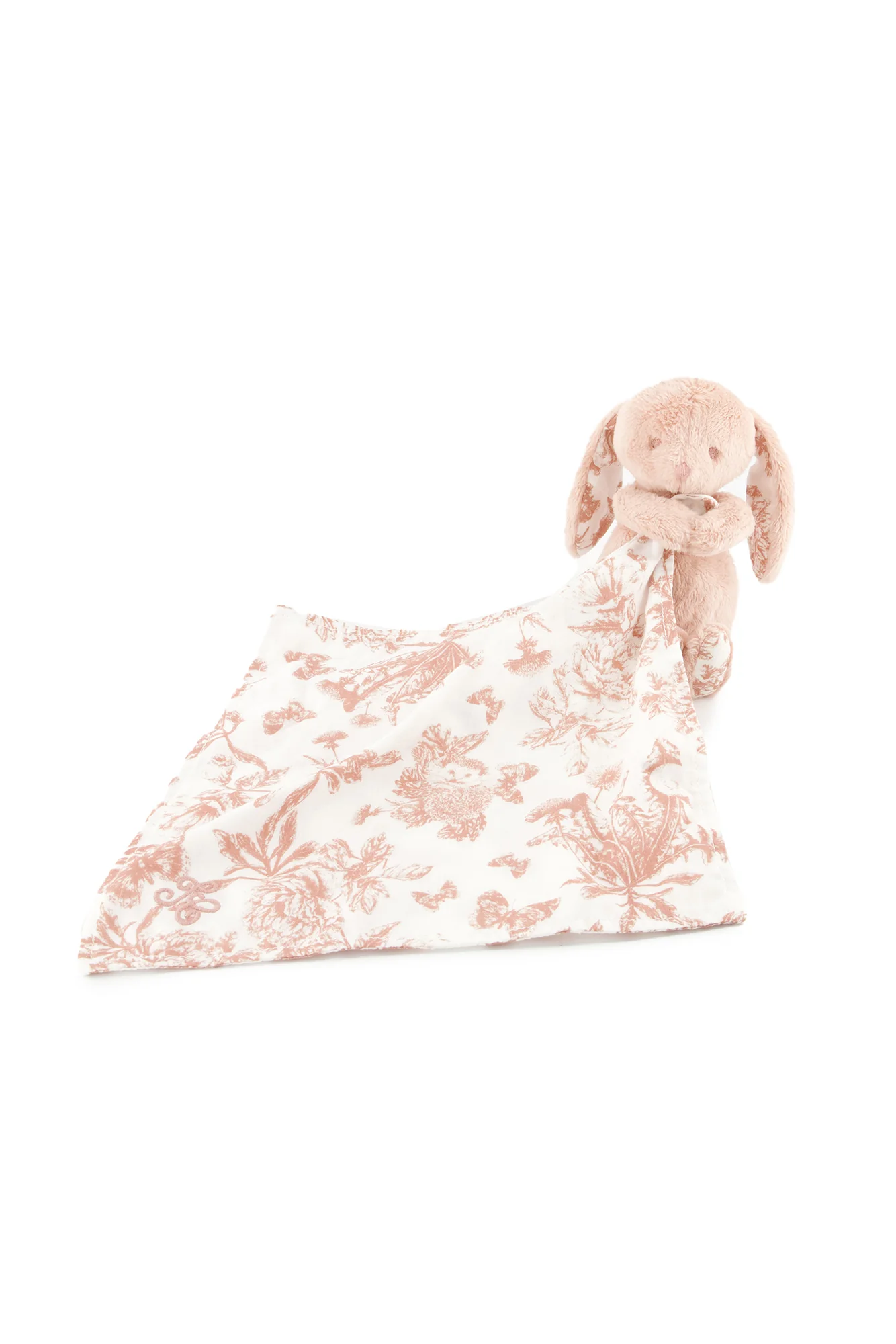 Augustin le Lapin - Doudou imprimé inspiration Toile de Jouy rose - Image 6