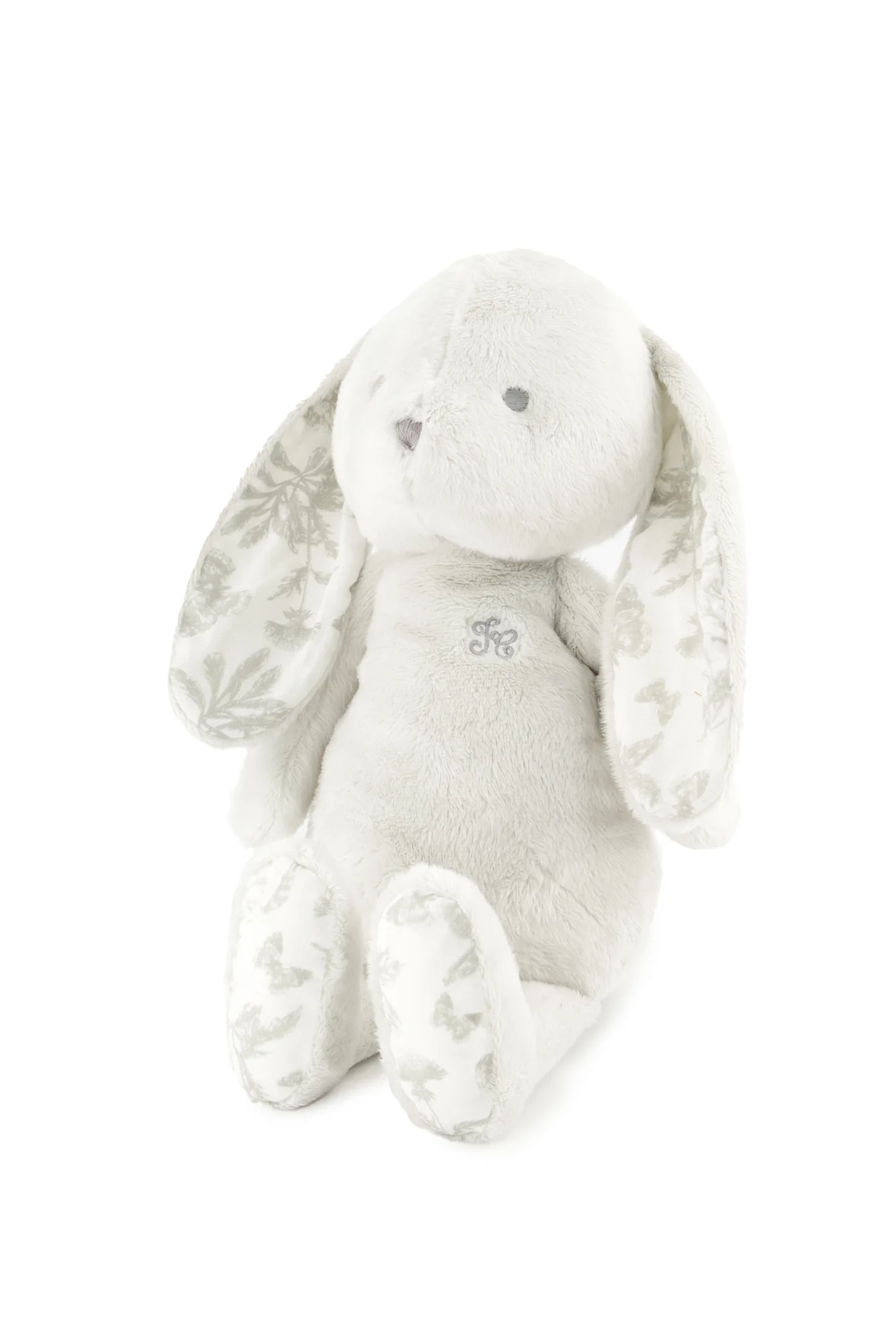Augustin le Lapin - Imprimé inspiration Toile de Jouy gris 25cm - Image 6