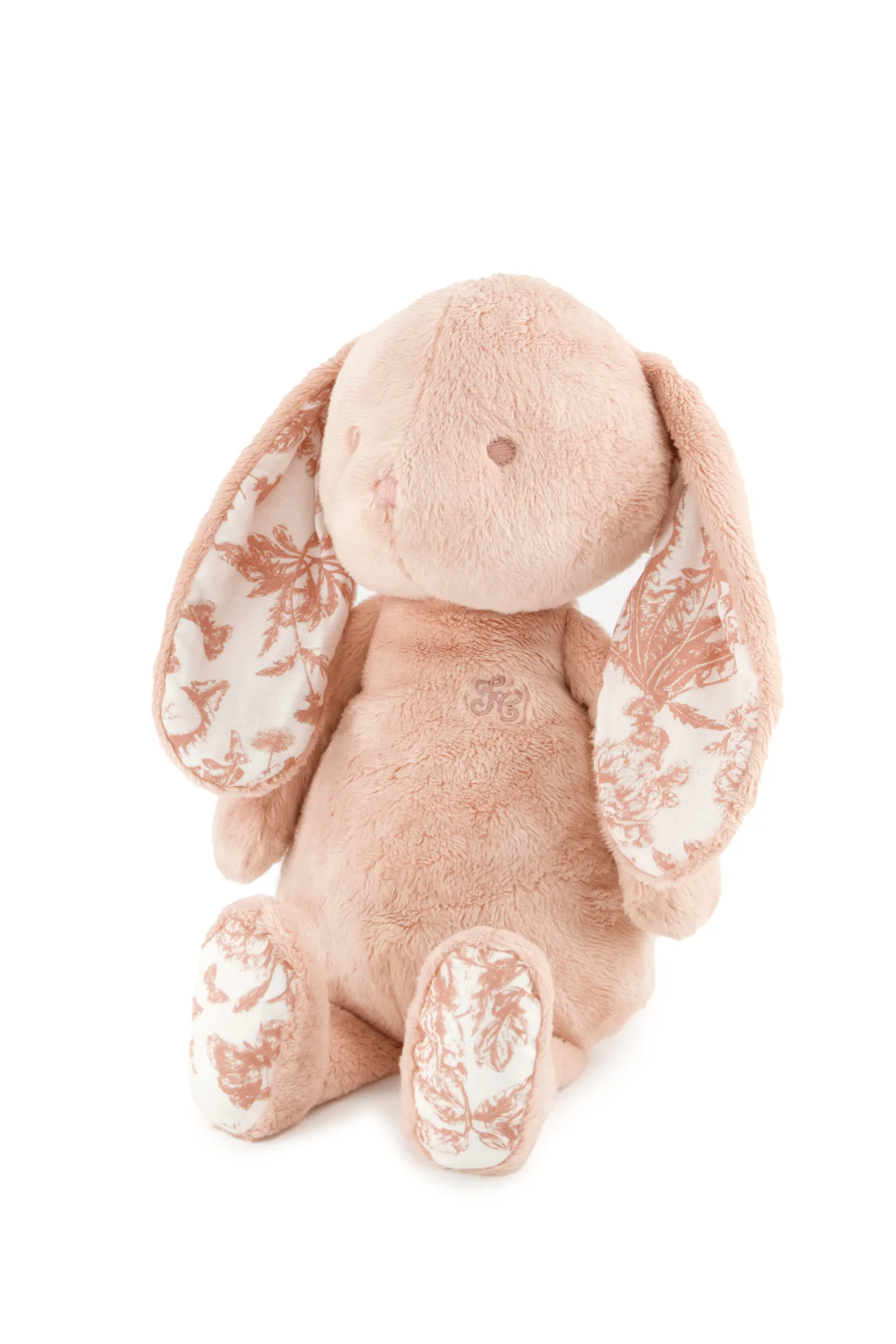 Augustin le Lapin - Imprimé inspiration Toile de Jouy rose 25cm - Image 5