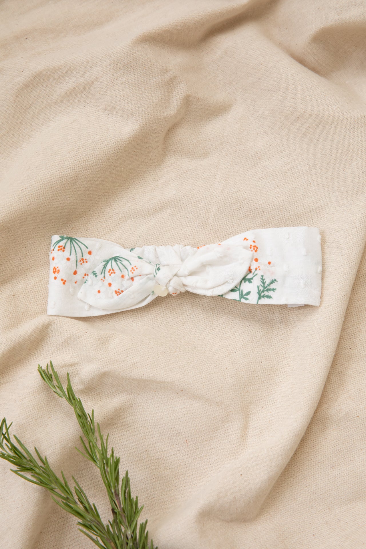 Bandeau - Blanc imprimé fleuri - Image 2