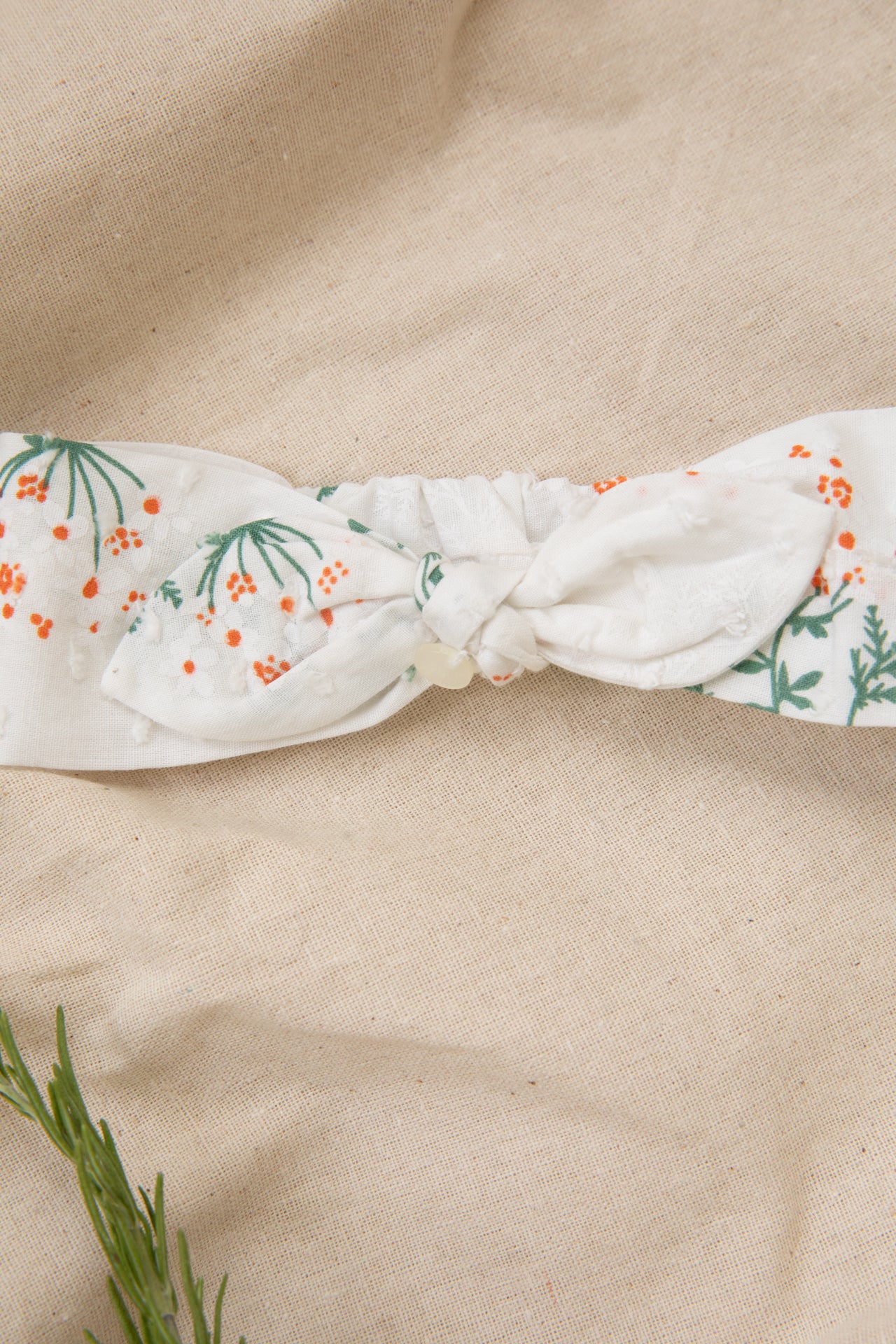 Bandeau - Blanc imprimé fleuri - Image 3
