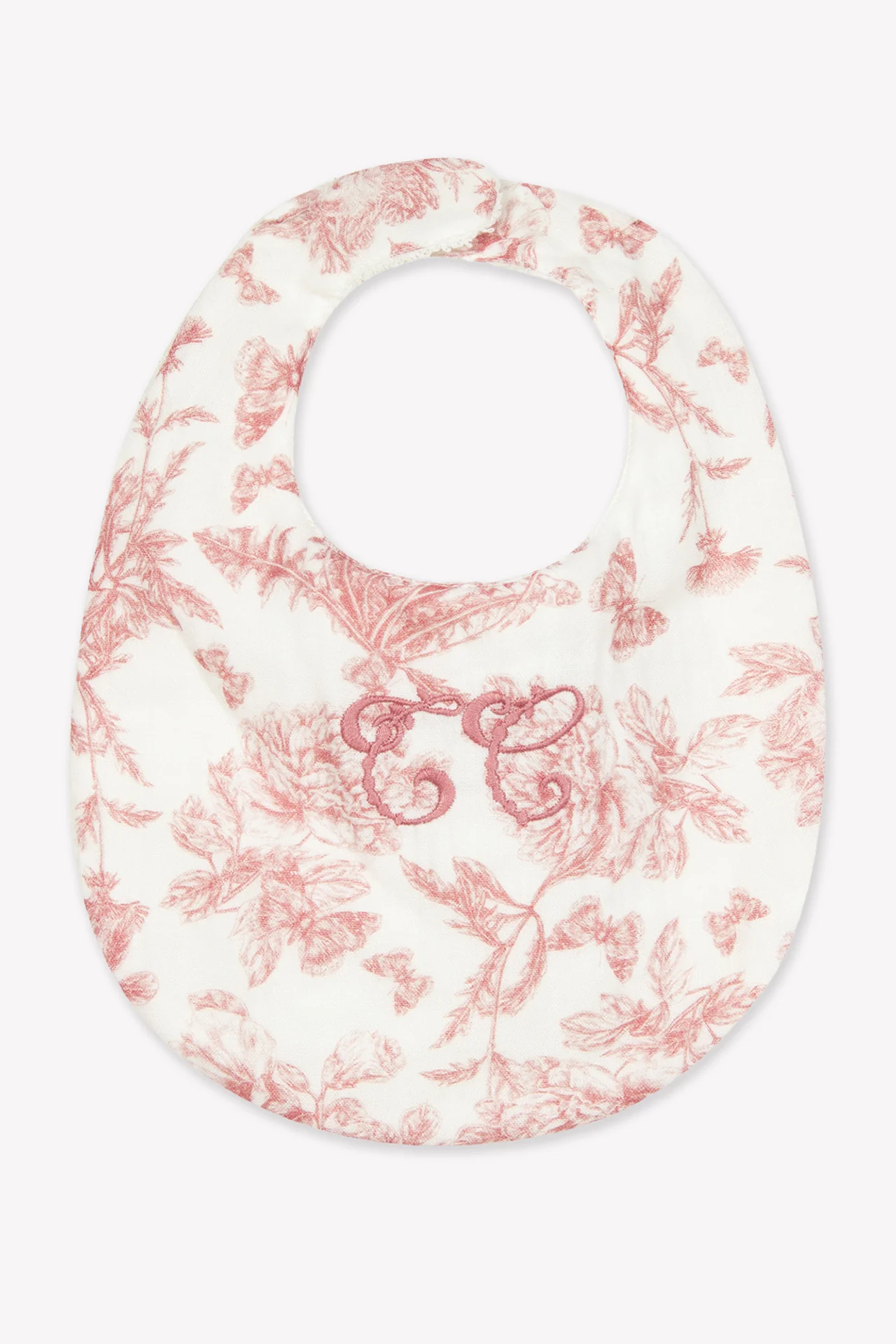 Bavoir - Imprimé inspiration Toile de Jouy rose T1 - Image 6