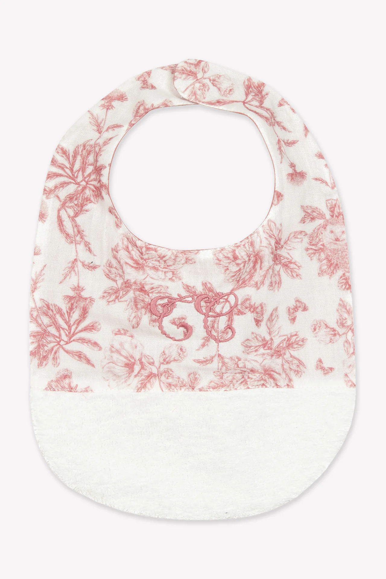 Bavoir - Imprimé inspiration Toile de Jouy rose T2 - Image 6