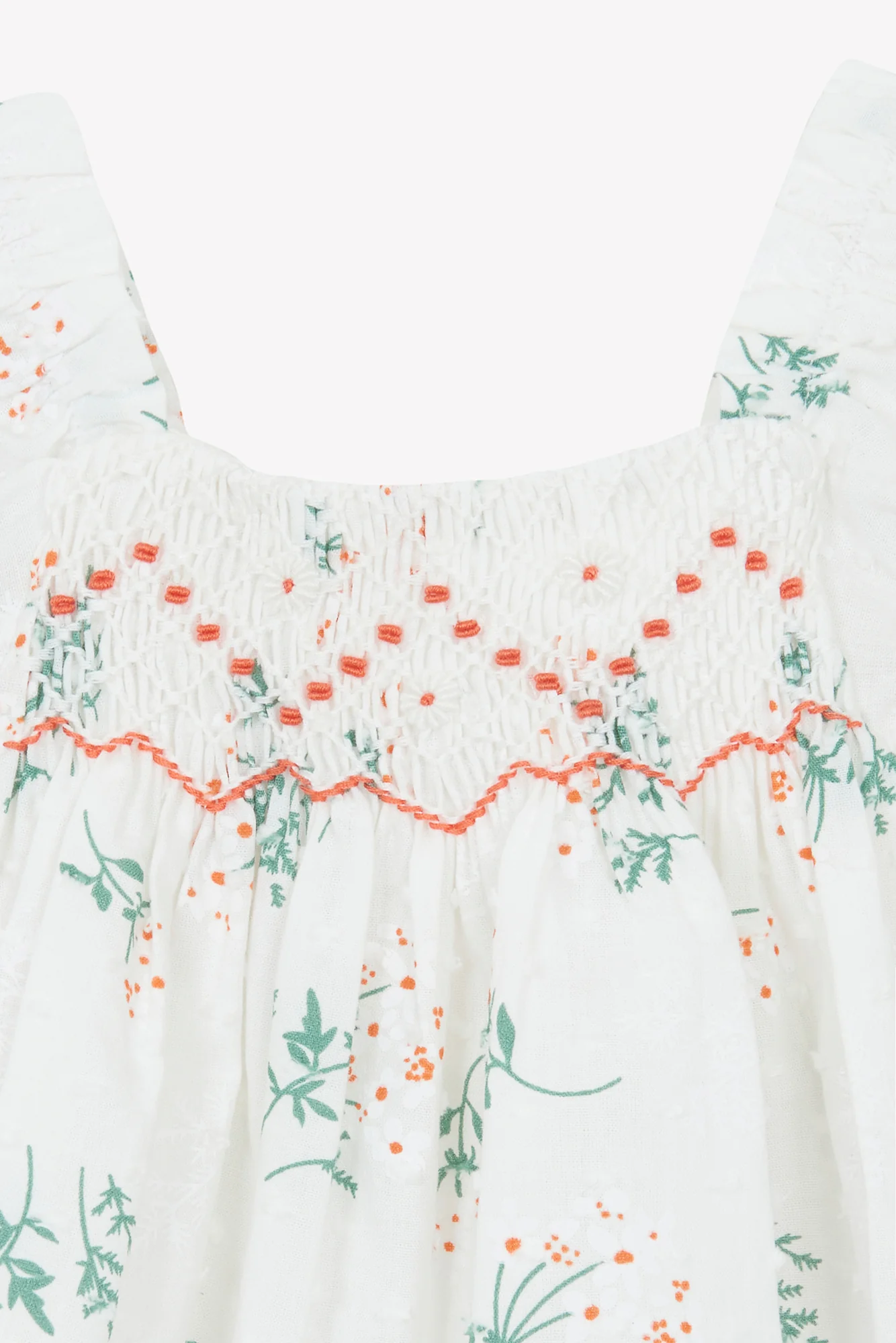 Blouse - Blanc smock imprimé fleuri - Image 4