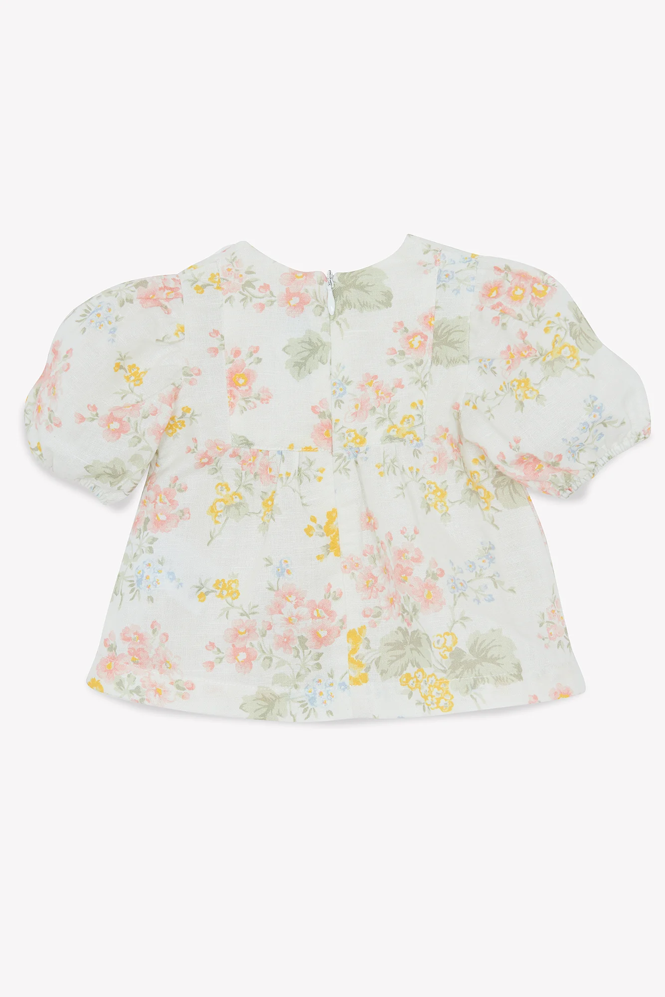 Blouse - écru lin imprimé fleuri - Image 4