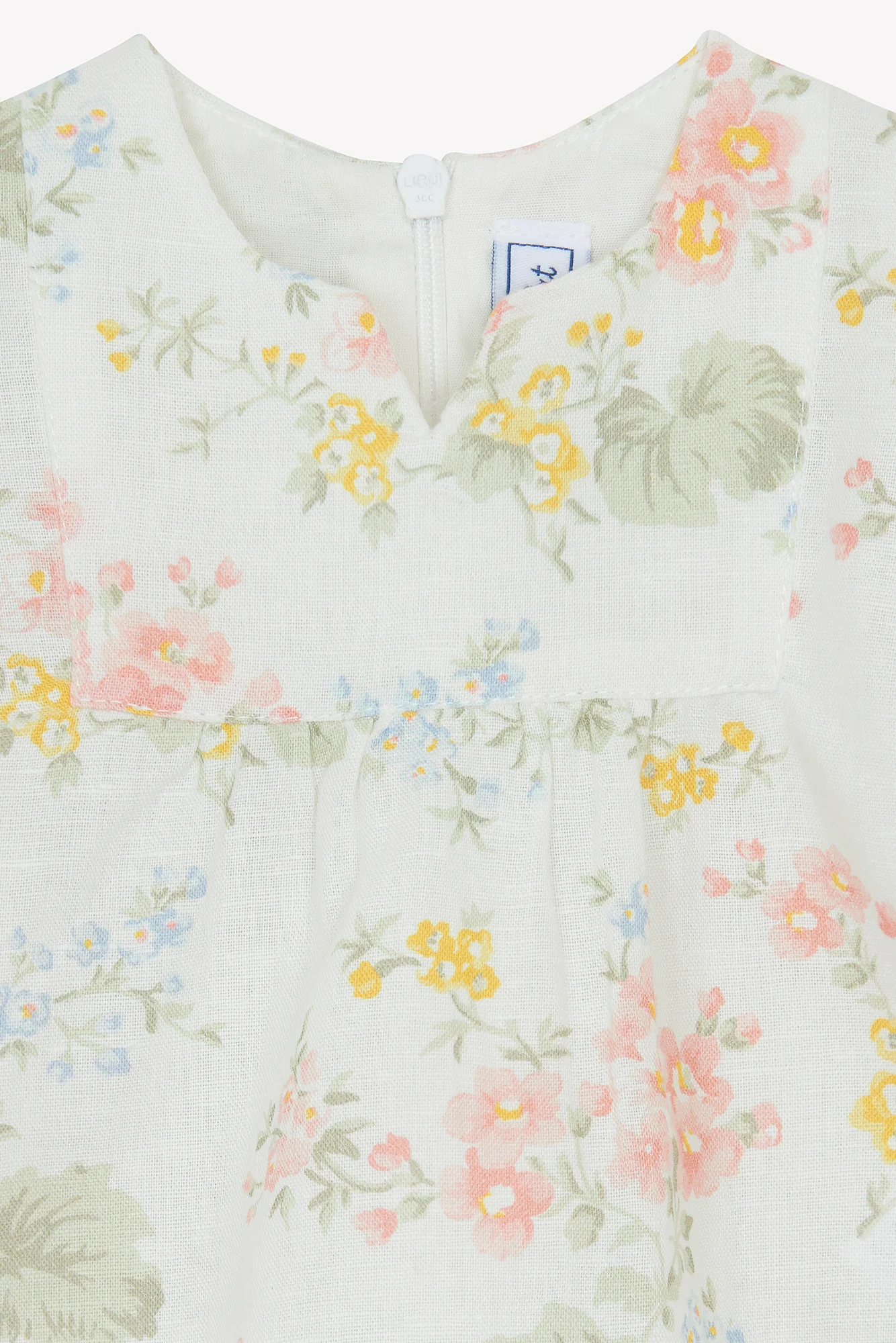 Blouse - écru lin imprimé fleuri - Image 5