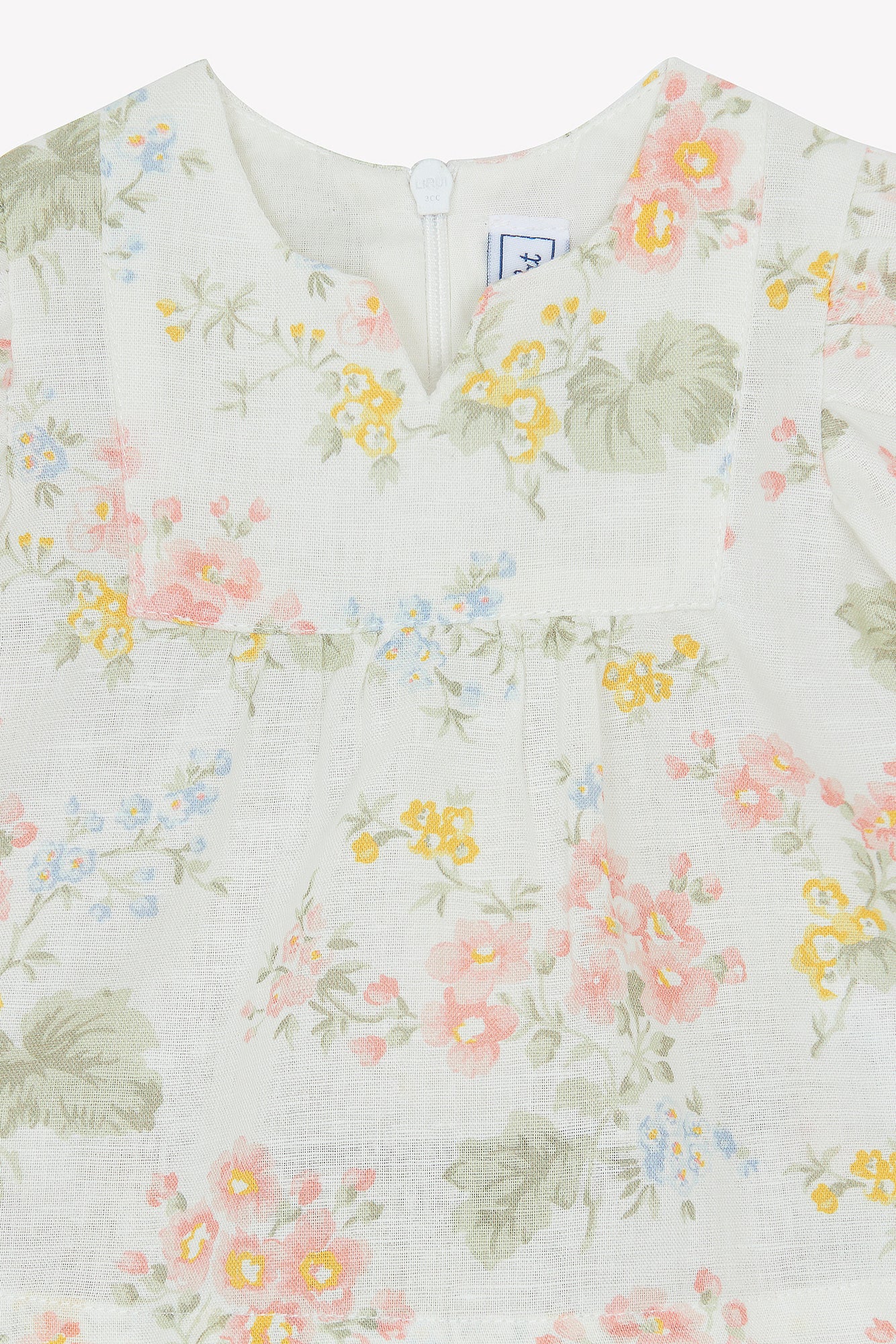 Blouse - écru lin imprimé fleuri - Image 6