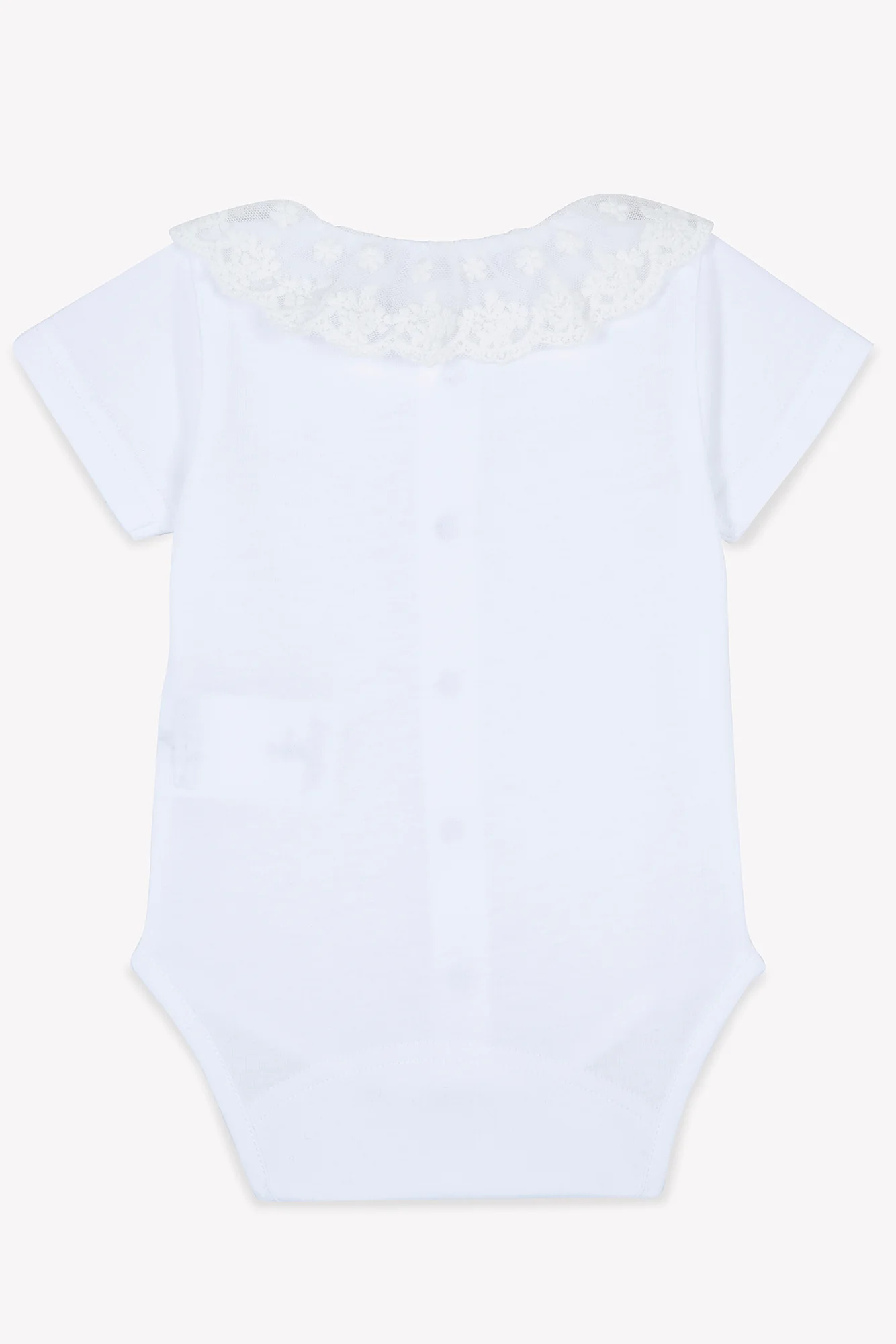 Body - Blanc col volanté dentelle - Image 4