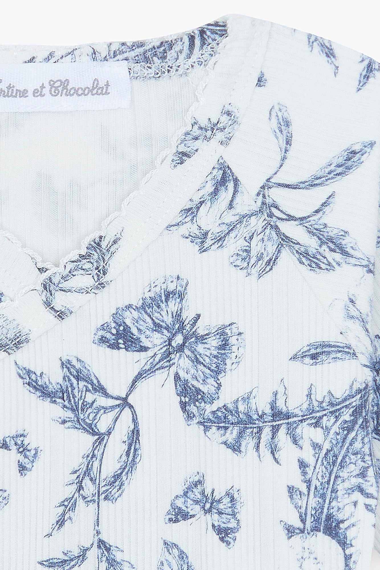Body - Imprimé inspiration toile de jouy bleu - Image 7