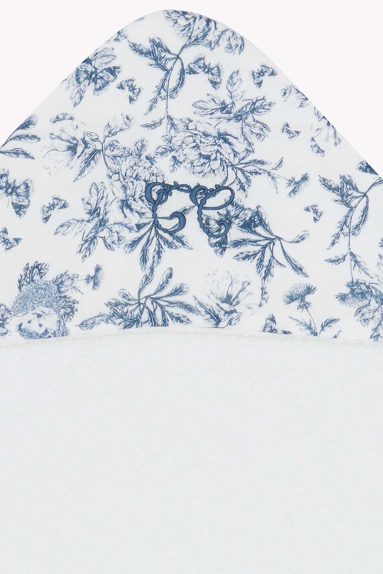 Cape de bain - Imprimé inspiration toile de jouy bleu - Image 3