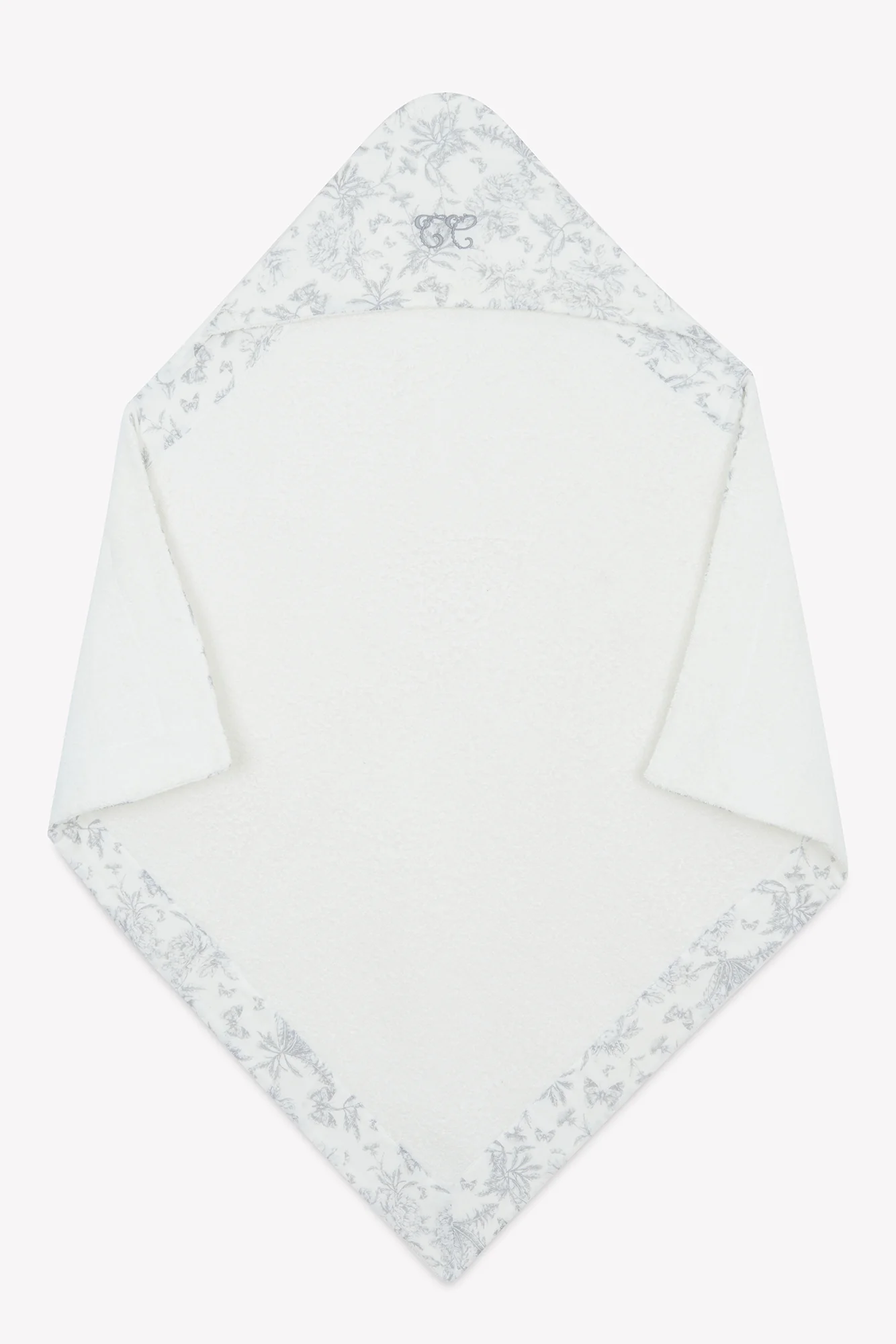 Cape de bain - Imprimé inspiration toile de jouy gris - Image 5