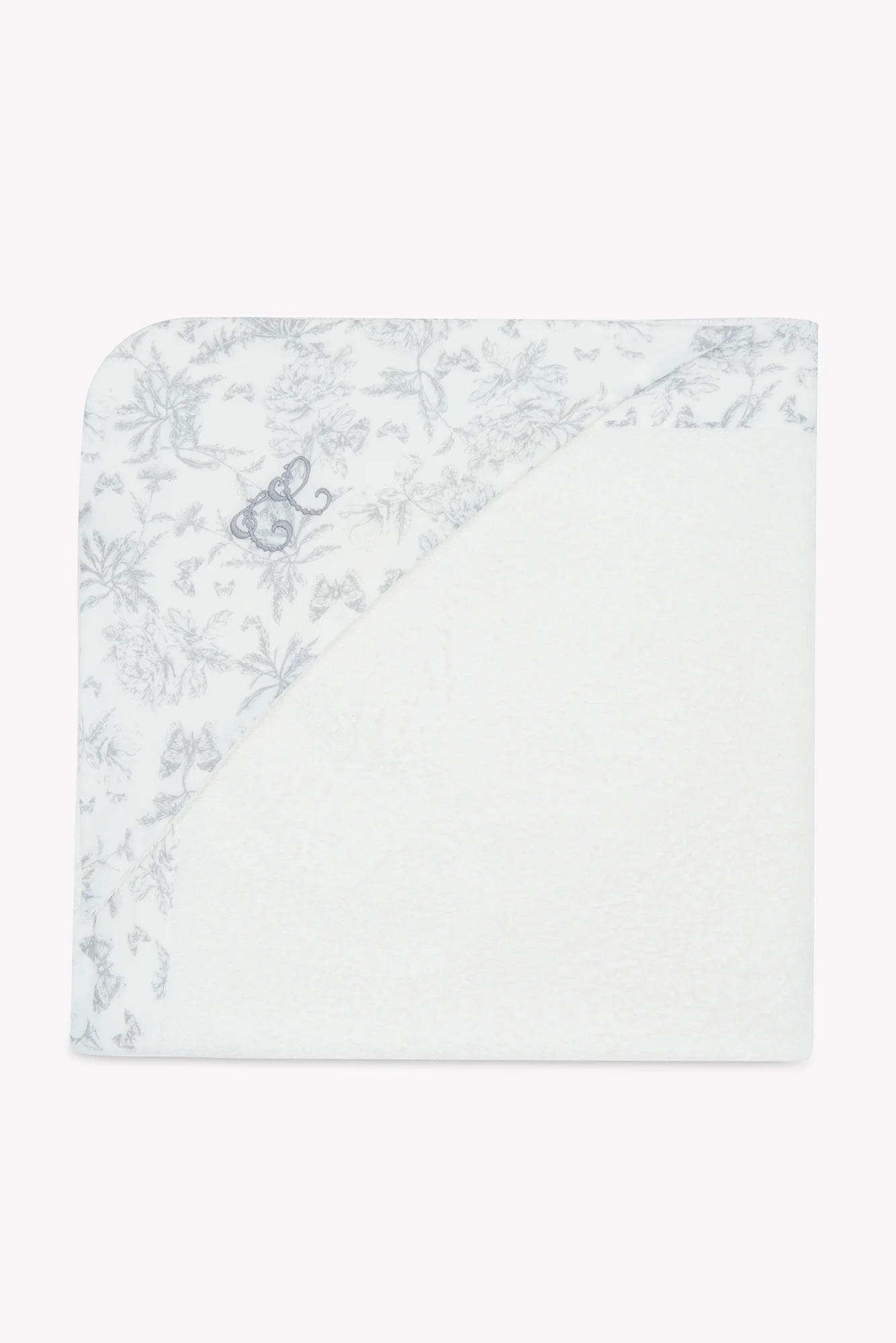 Cape de bain - Imprimé inspiration toile de jouy gris - Image 6