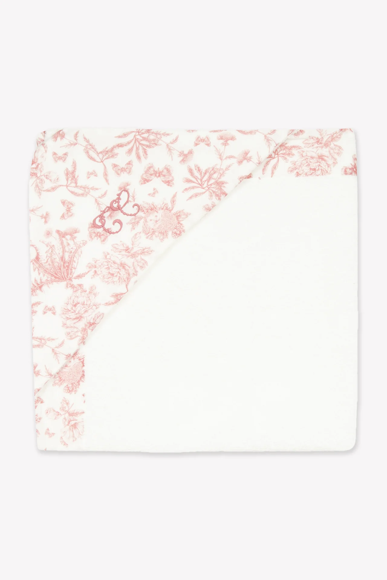 Cape de bain - Imprimé inspiration Toile de Jouy rose - Image 6