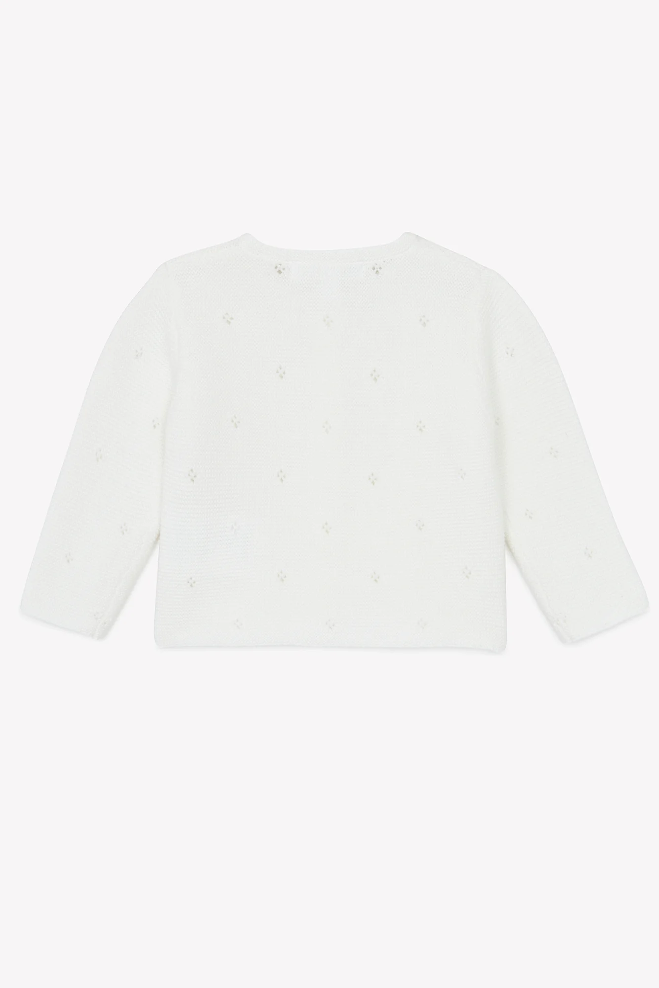 Cardigan - Blanc maille ajourée - Image 3
