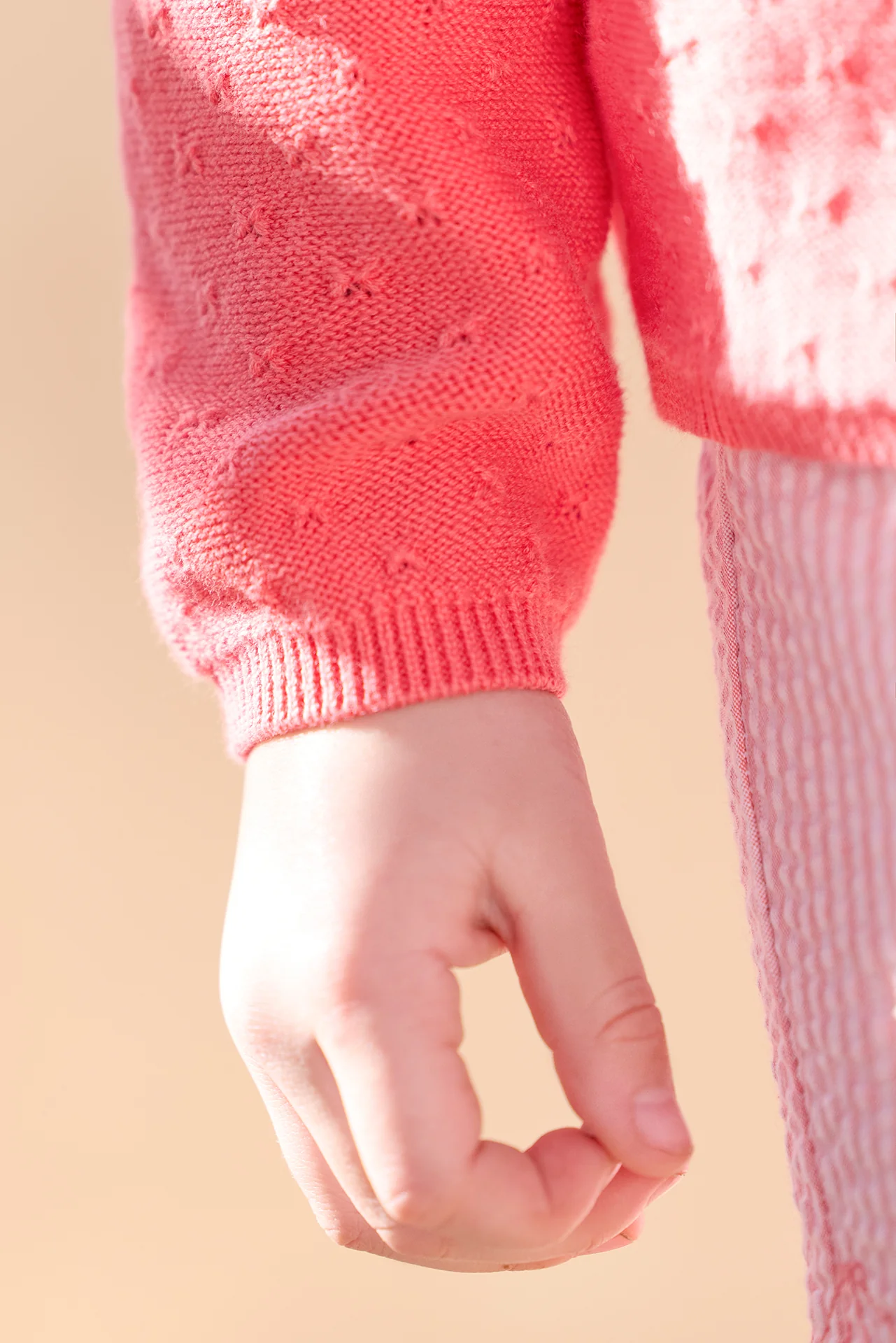 Cardigan - Corail maille ajourée - Image 3