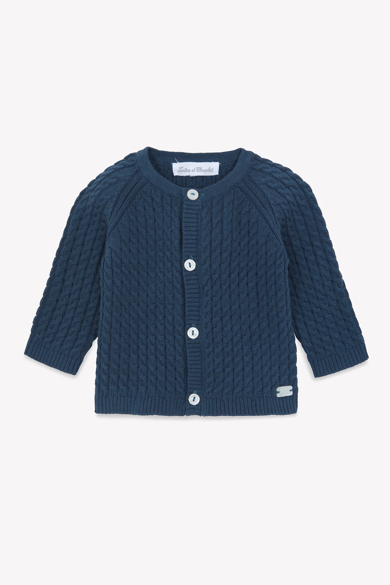 Cardigan - Marine lavé maille torsadée - Image 3