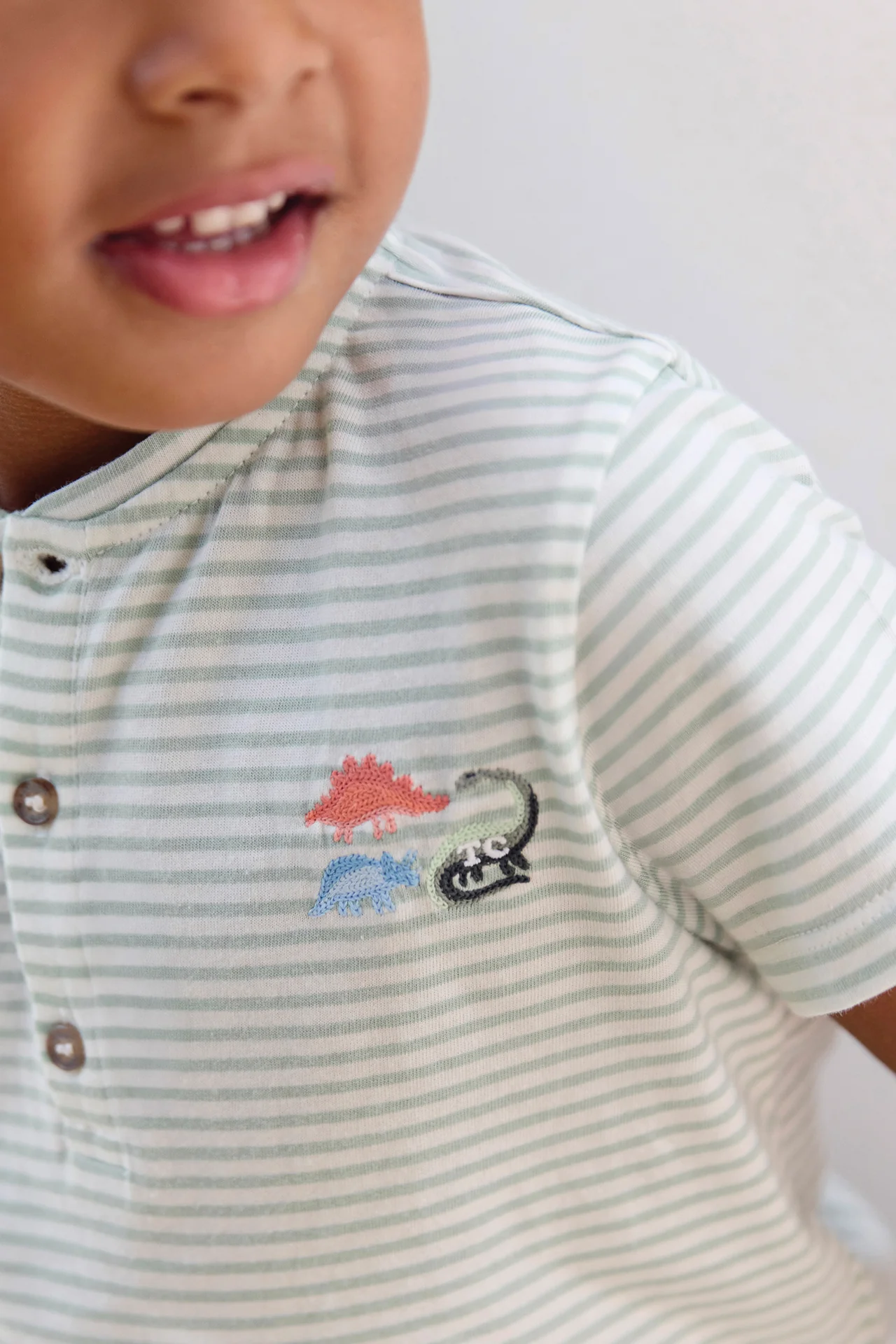 T-shirt - Kaki coton rayures explorateur - Image 2