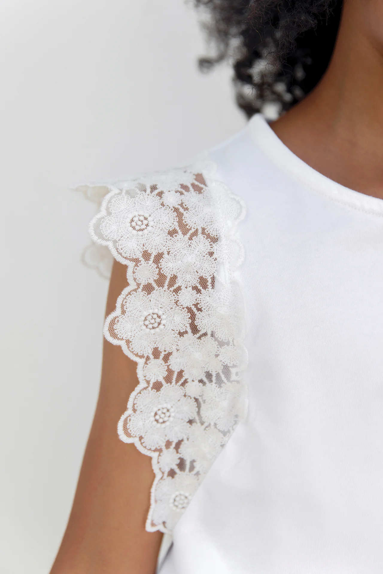 T-shirt - Blanc broderie - Image 3