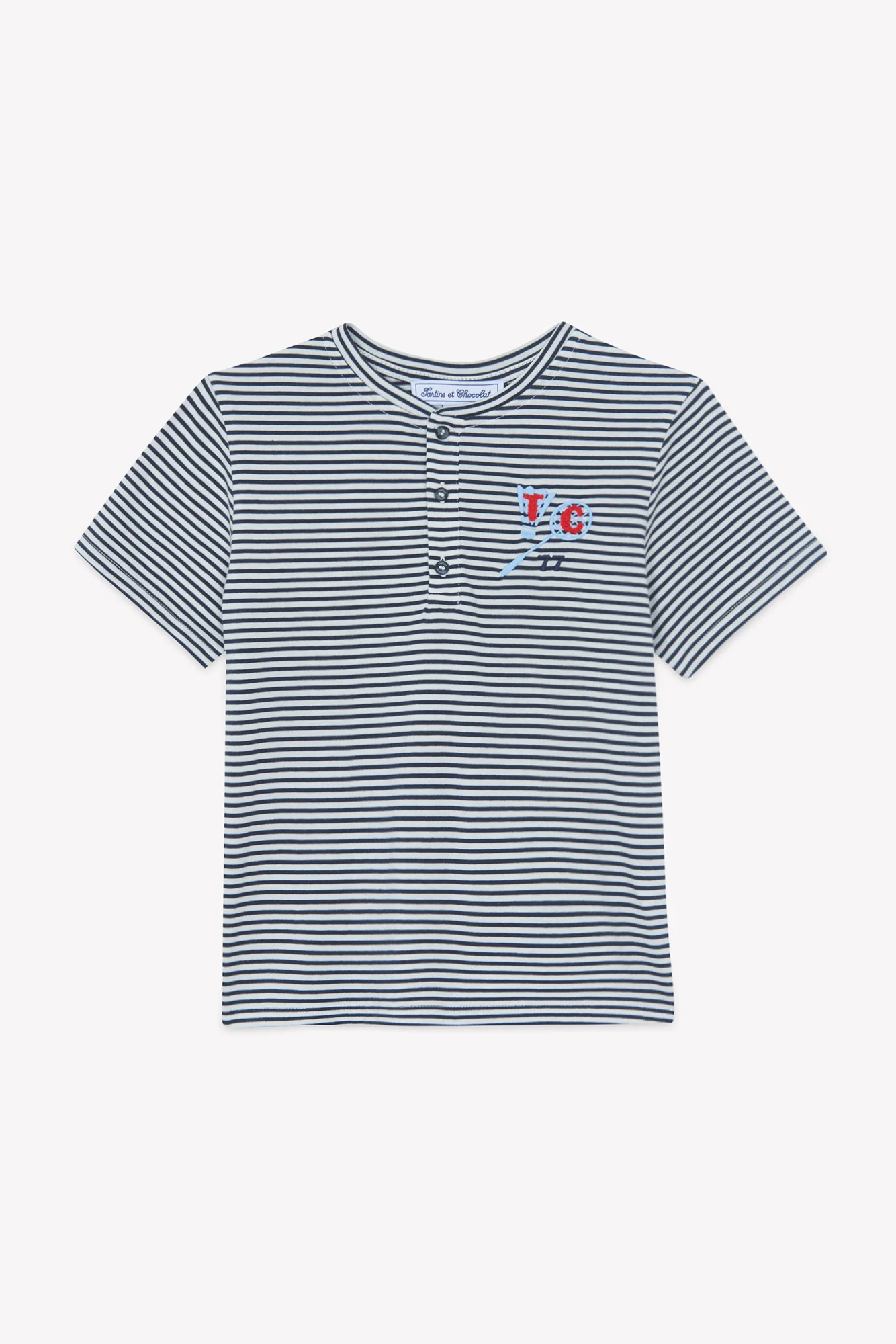 T-shirt - Marine coton rayures - Image 4