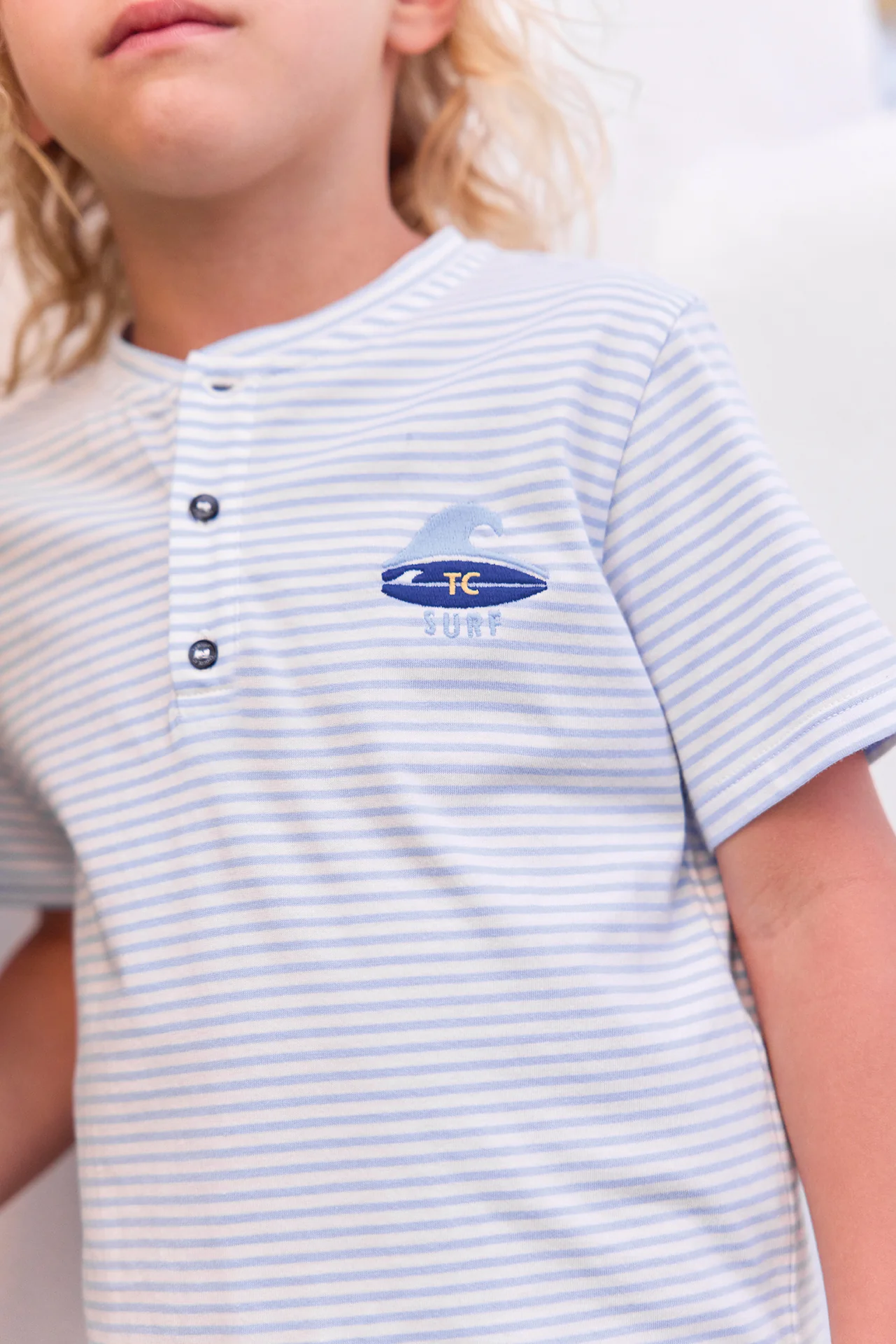 T-shirt - Bleu nuage coton surf - Image 2