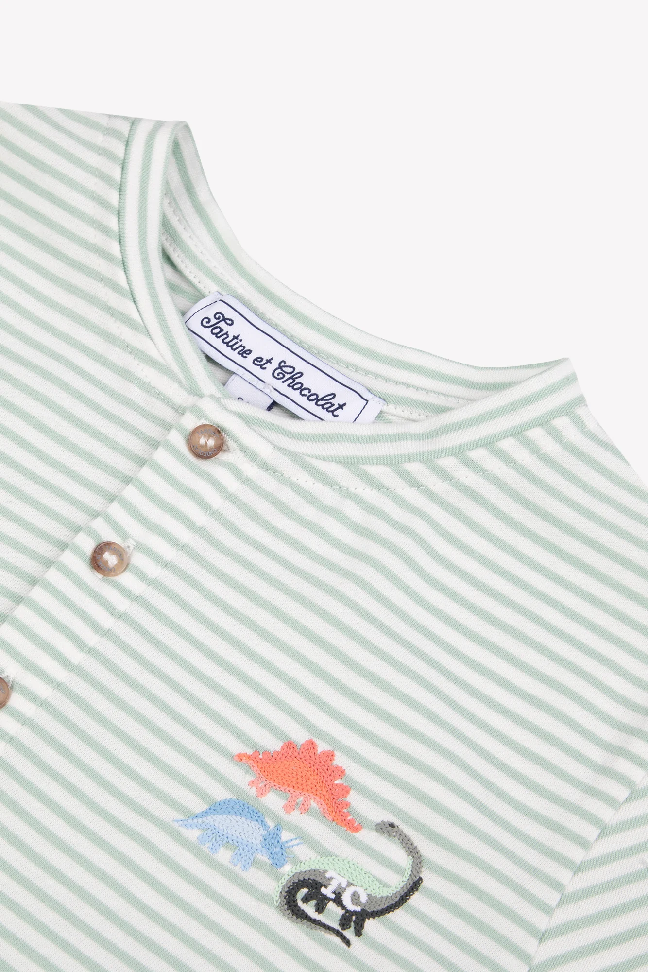T-shirt - Sauge coton rayures dinosaures - Image 6
