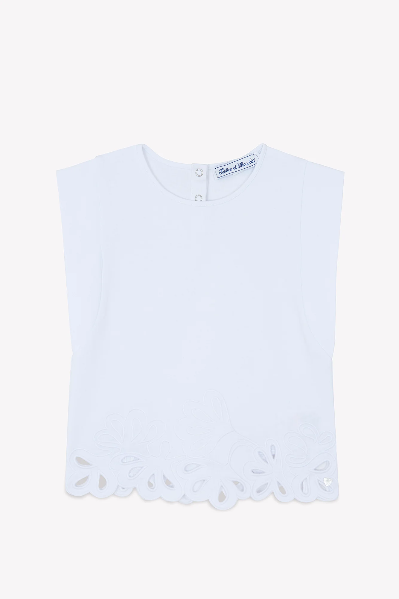 T-shirt - Blanc coton brodé - Image 6