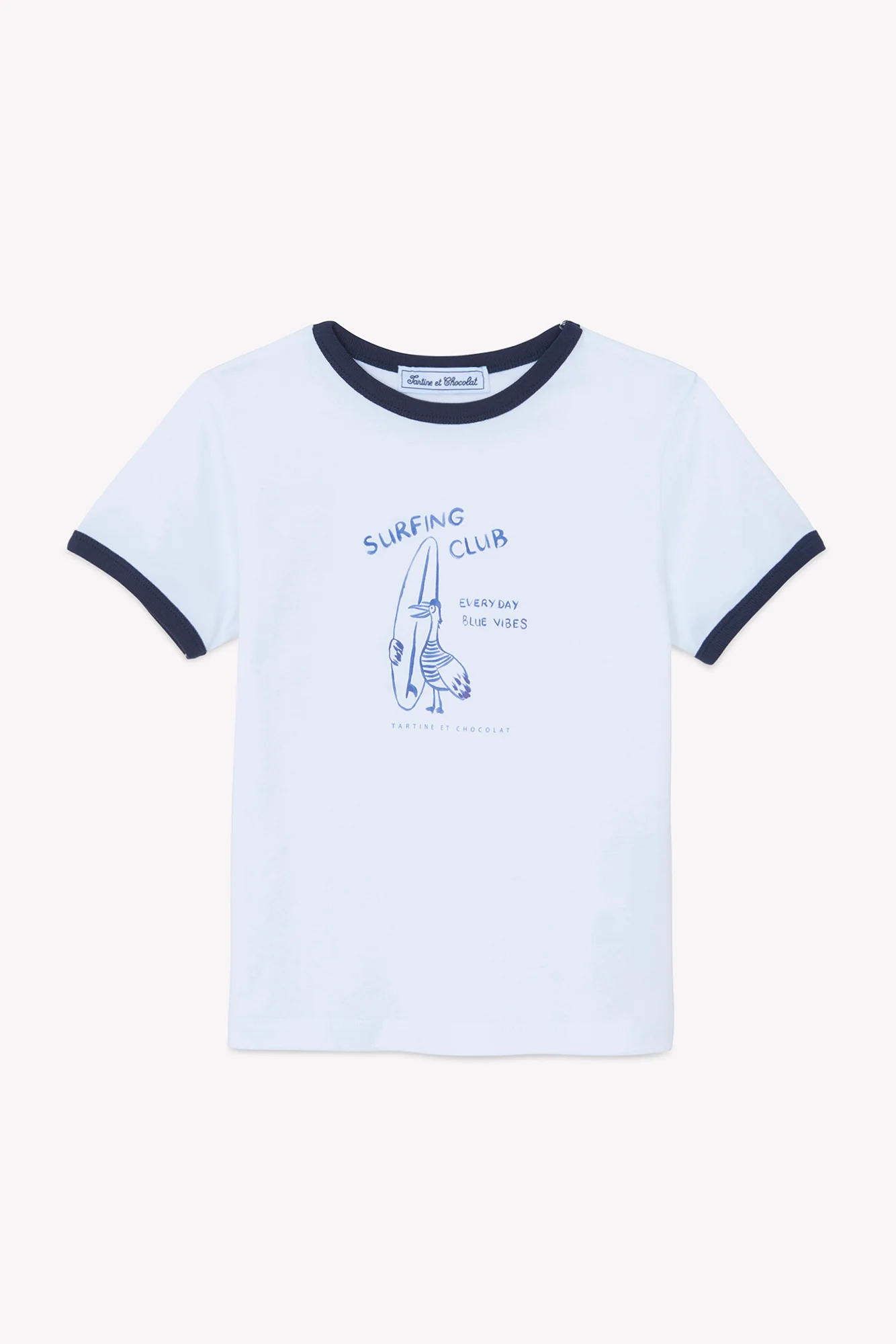 T-shirt - Blanc coton illustration surfing club - Image 3