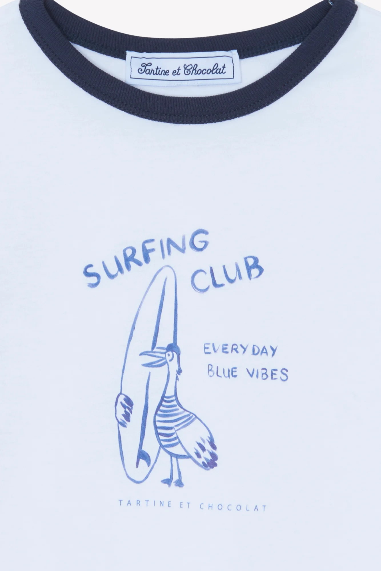 T-shirt - Blanc coton illustration surfing club - Image 5