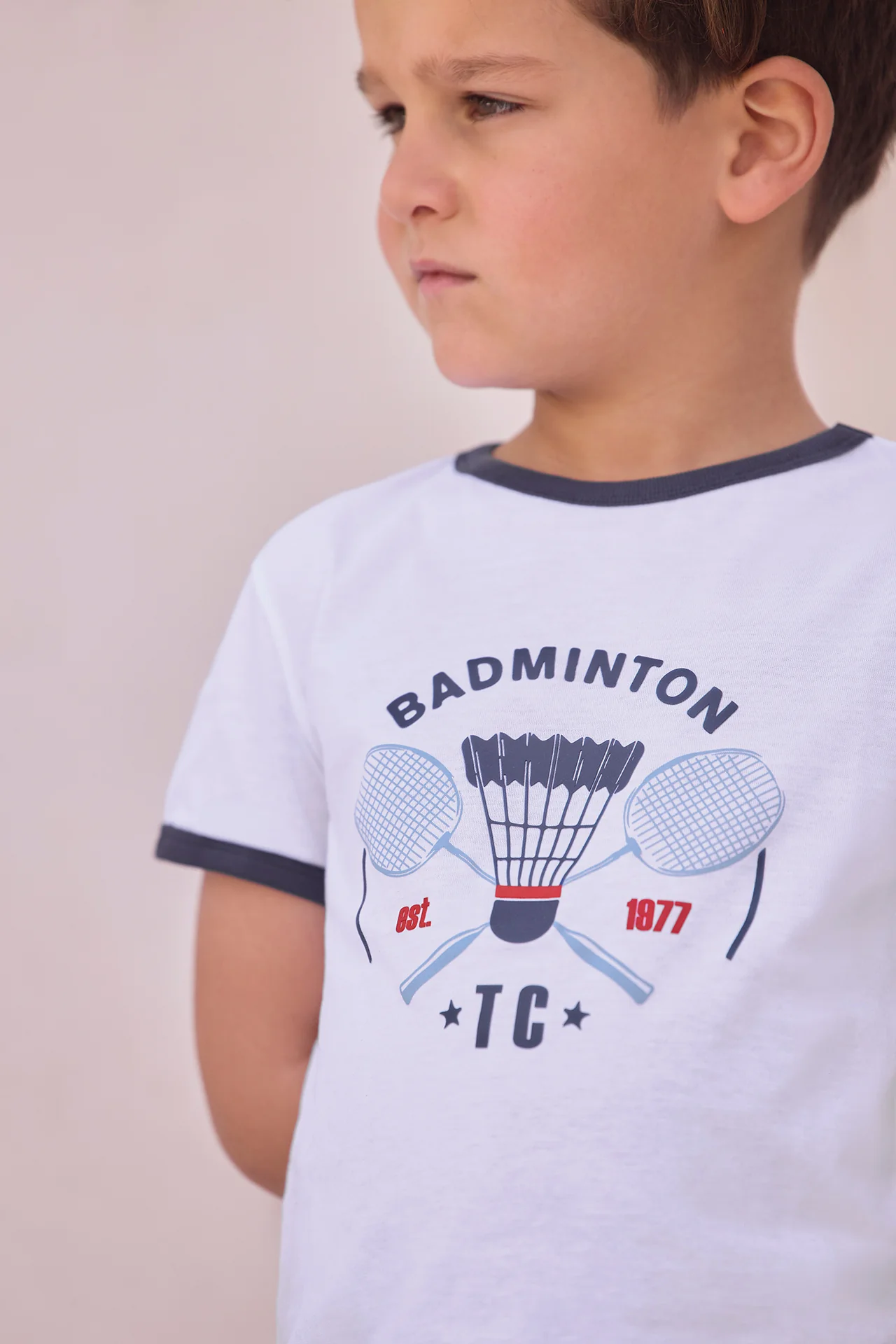 T-shirt - Marine coton illustration badminton - Image 4