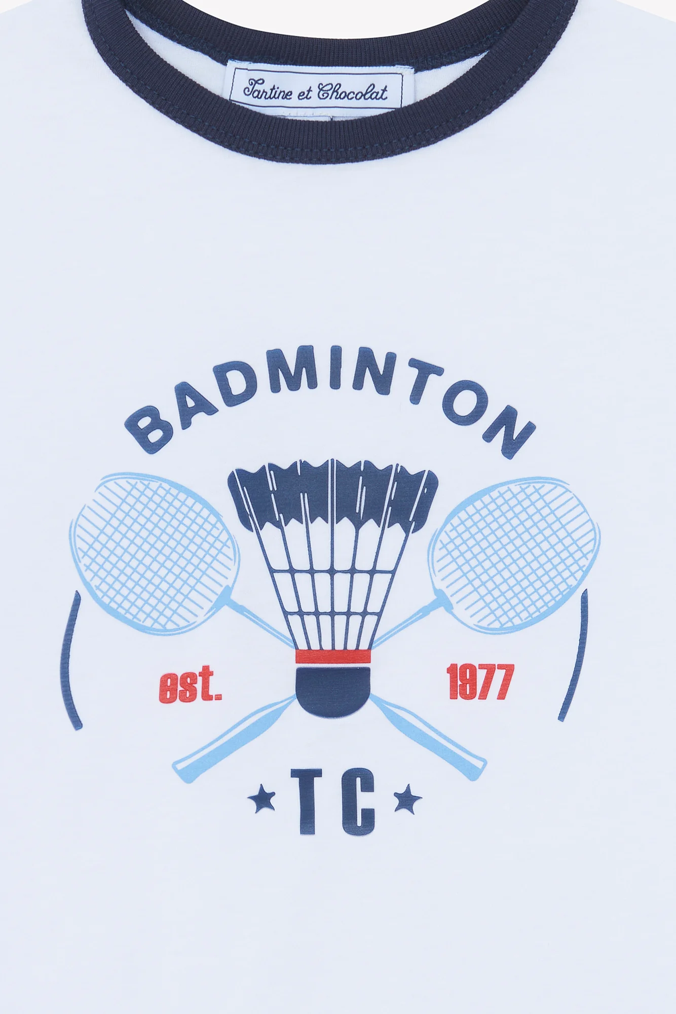 T-shirt - Marine coton illustration badminton - Image 7
