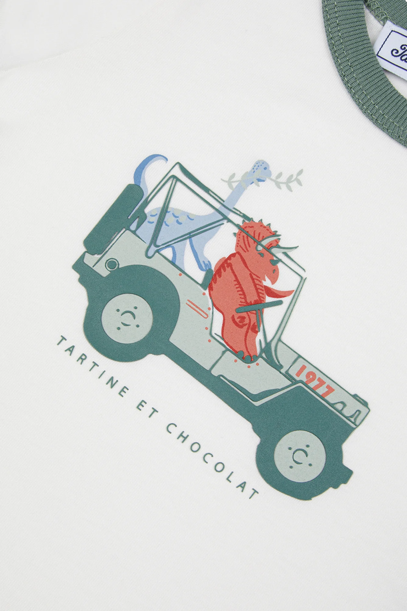 T-shirt - Ecru coton illustration explorateur - Image 7