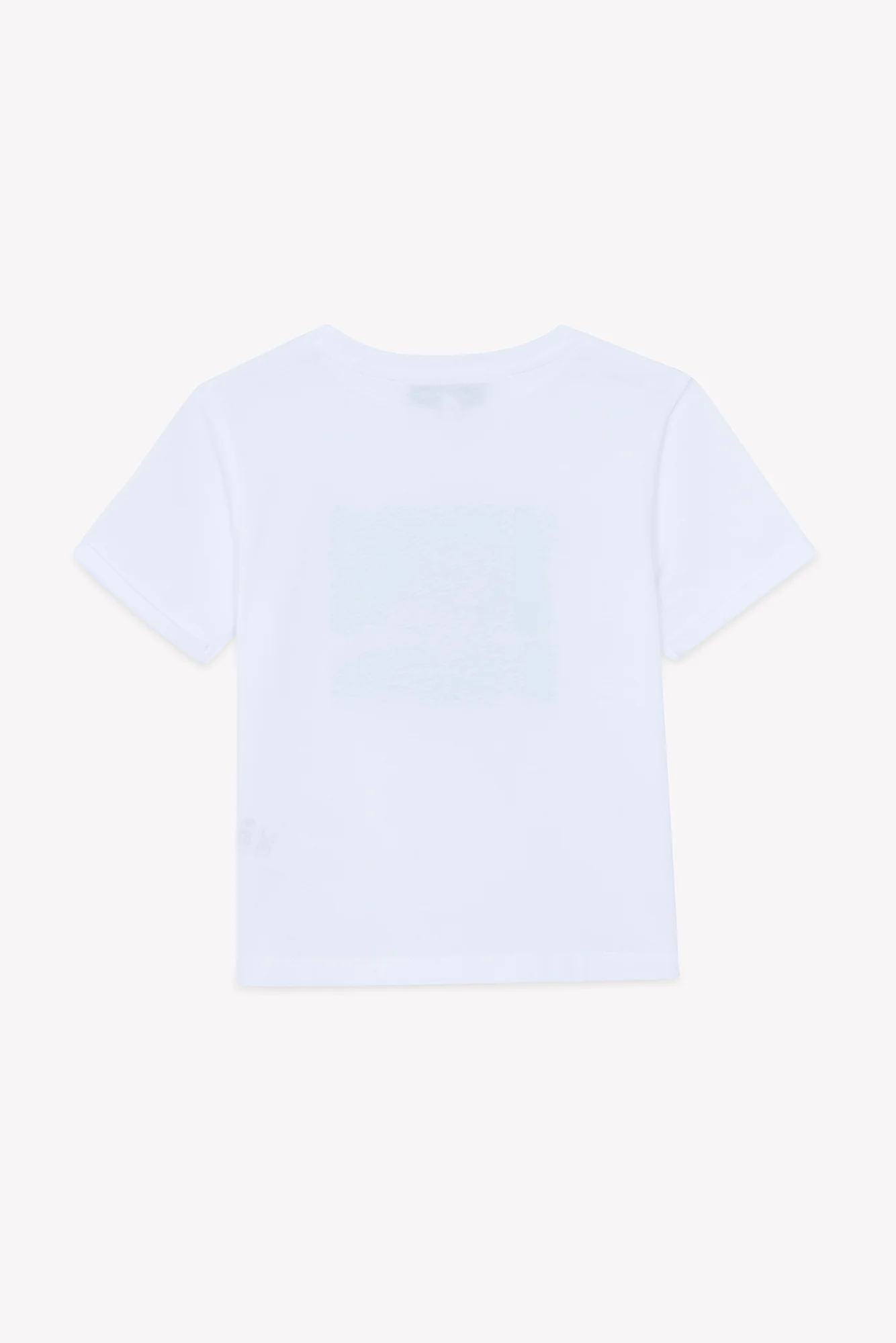 T-shirt - Blanc coton illustration badminton - Image 5