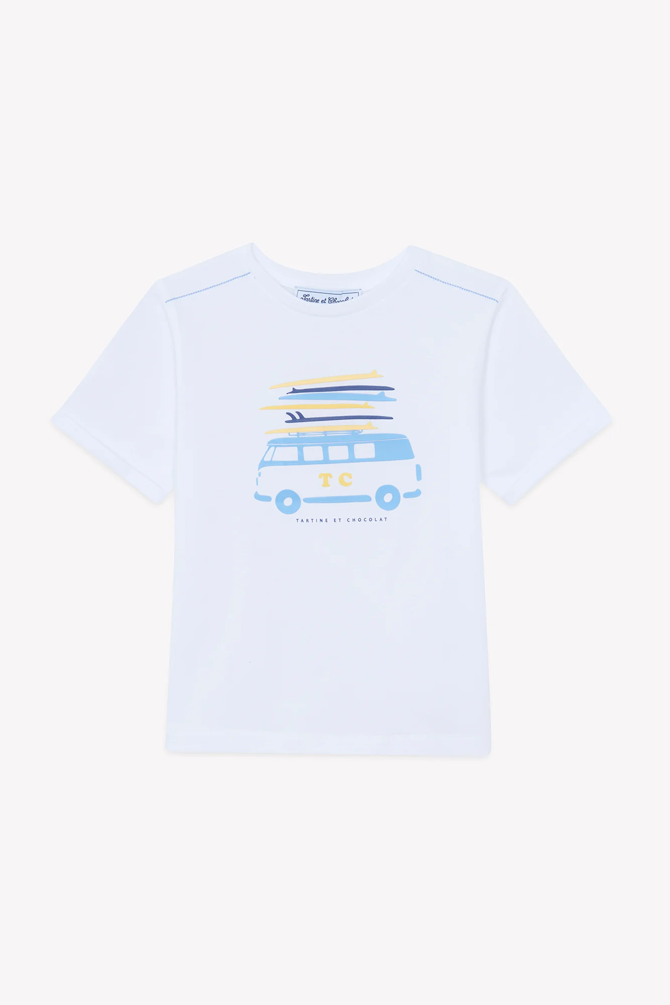 T-shirt - Bleu nuage coton illustration caravane - Image 5