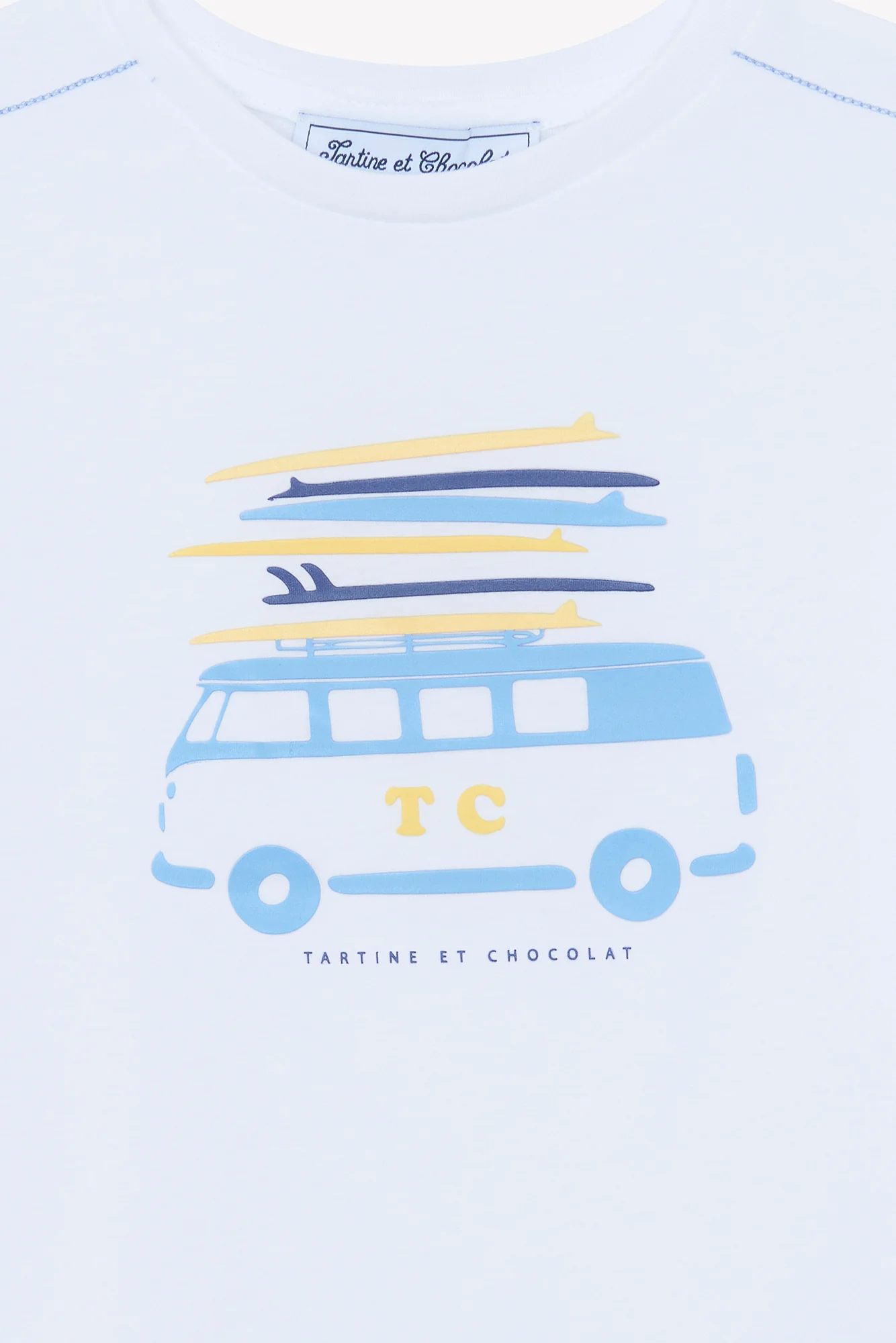 T-shirt - Bleu nuage coton illustration caravane - Image 7