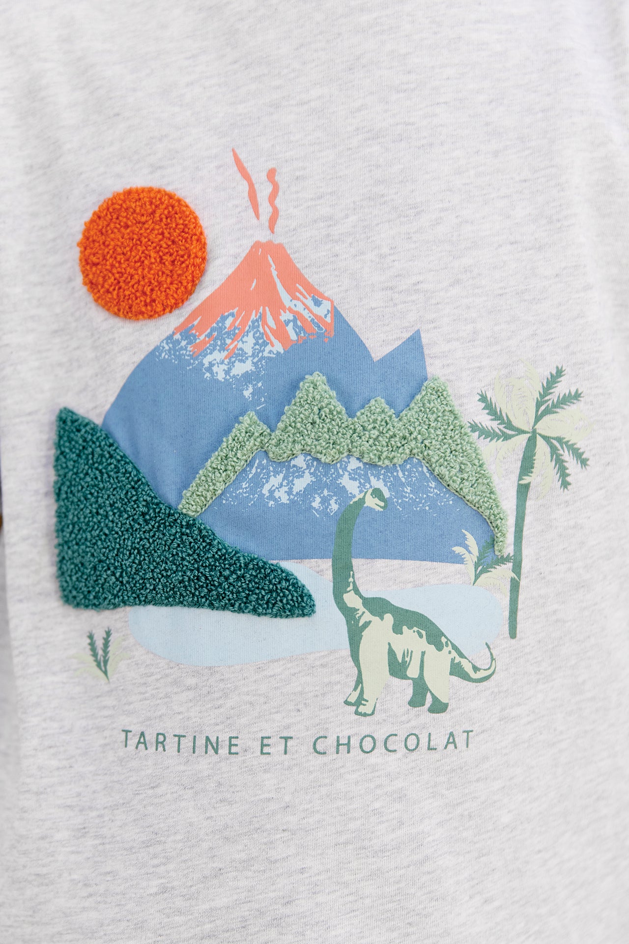 T-shirt - Gris chiné coton illustration explorateur - Image 3