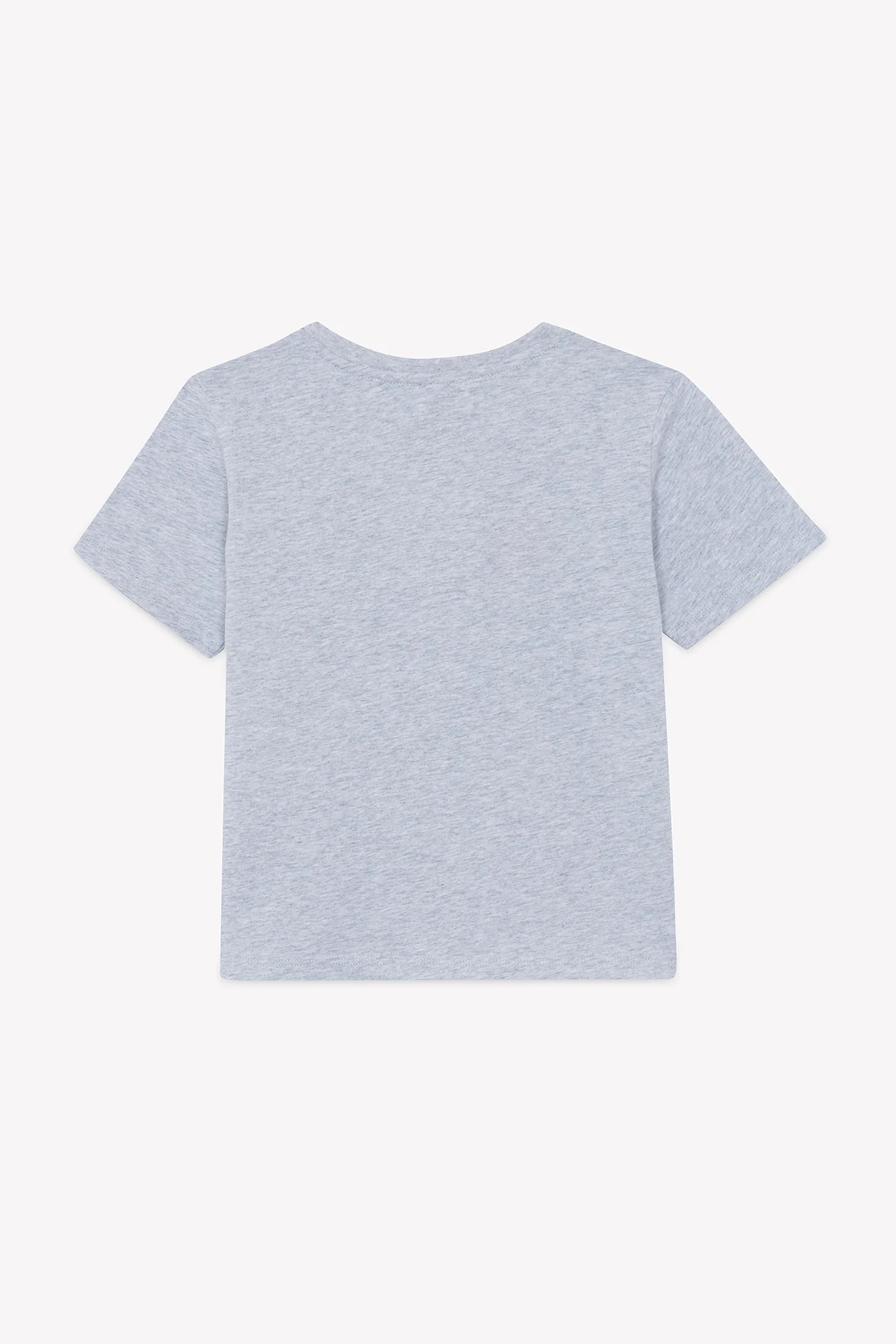 T-shirt - Gris chiné coton illustration explorateur - Image 5