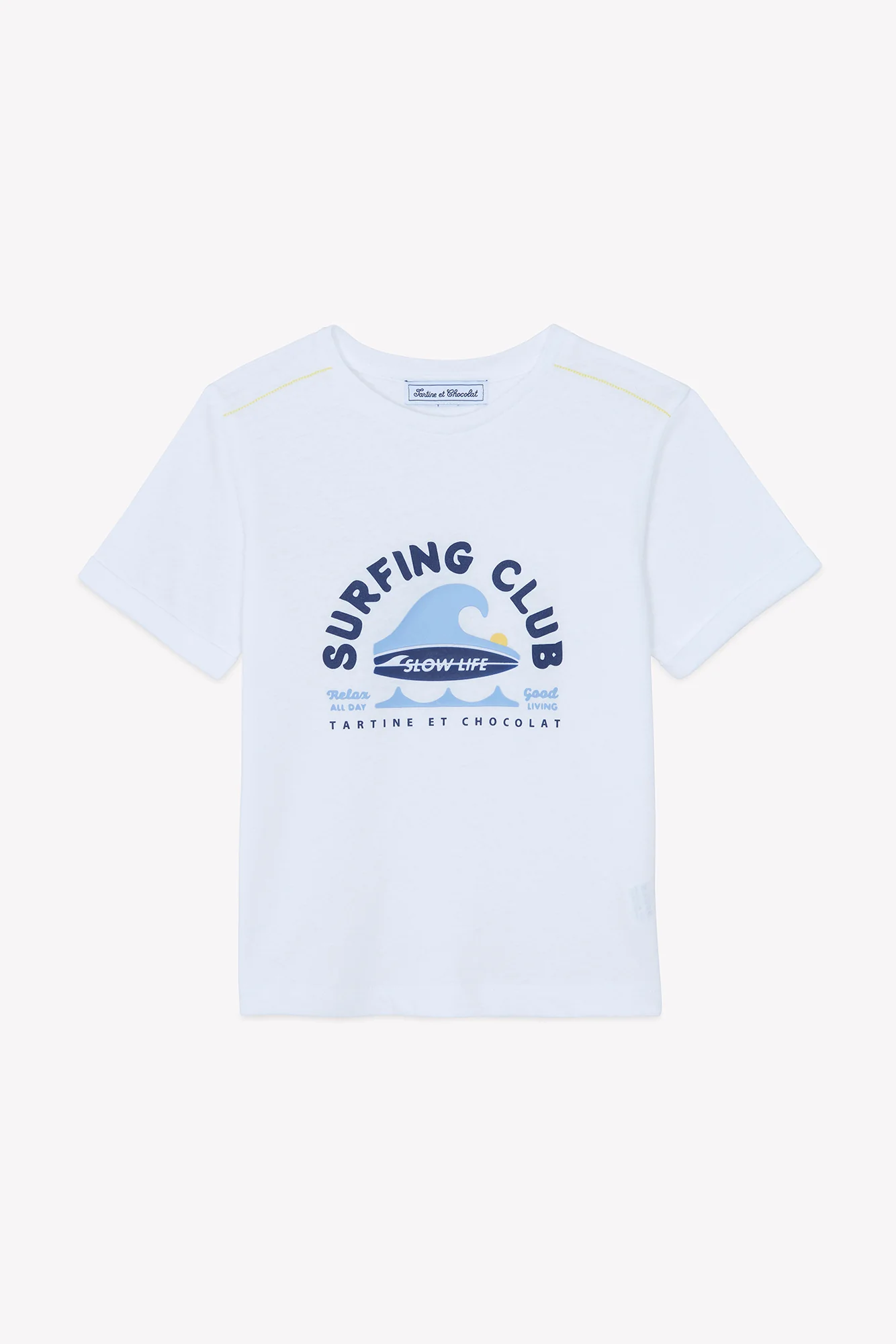 T-shirt - Blanc coton surfing club - Image 4