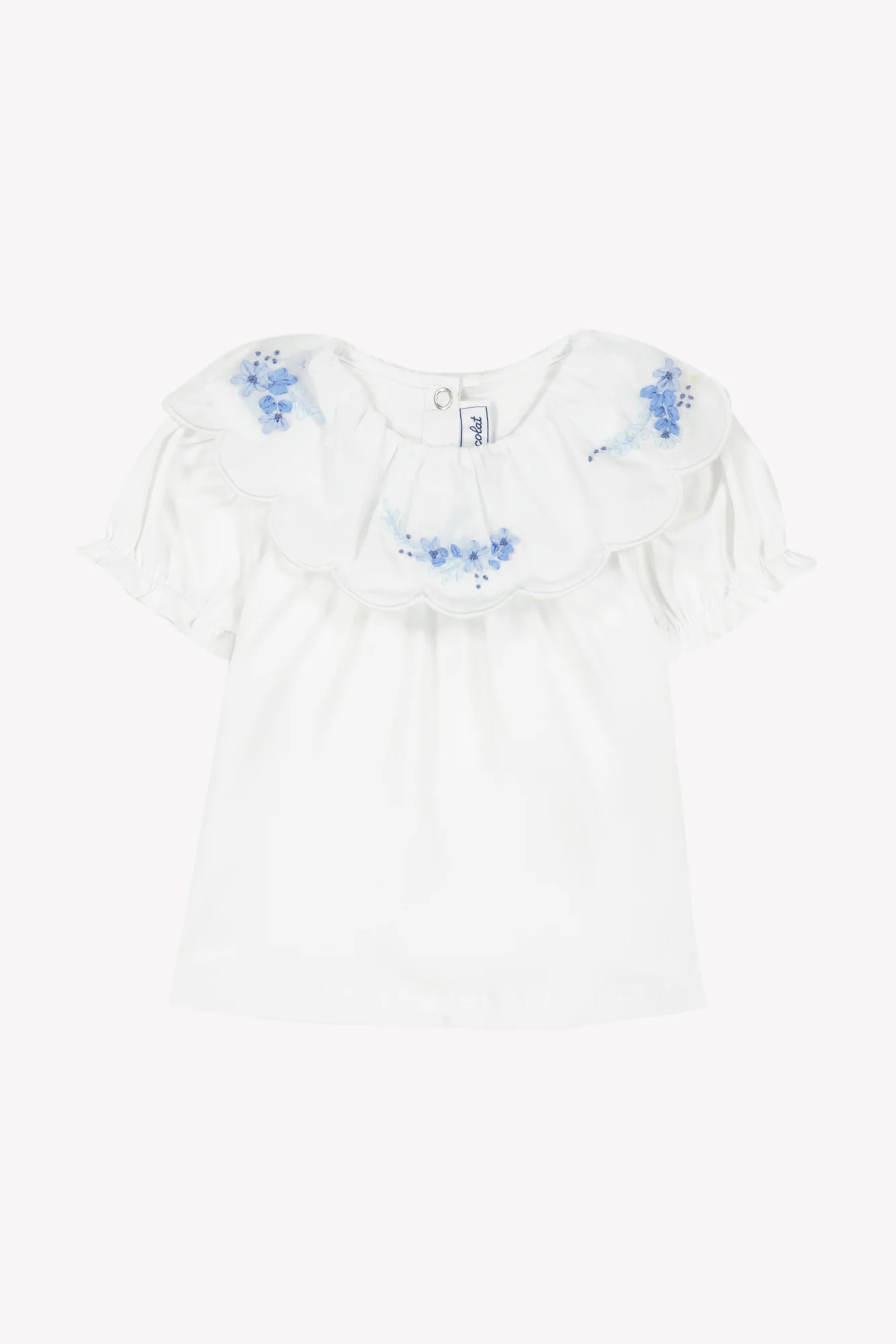 T-shirt - Blanc coton broderie ruban - Image 4