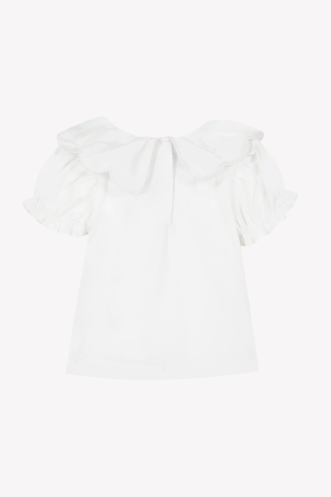 T-shirt - Blanc coton broderie ruban - Image 5