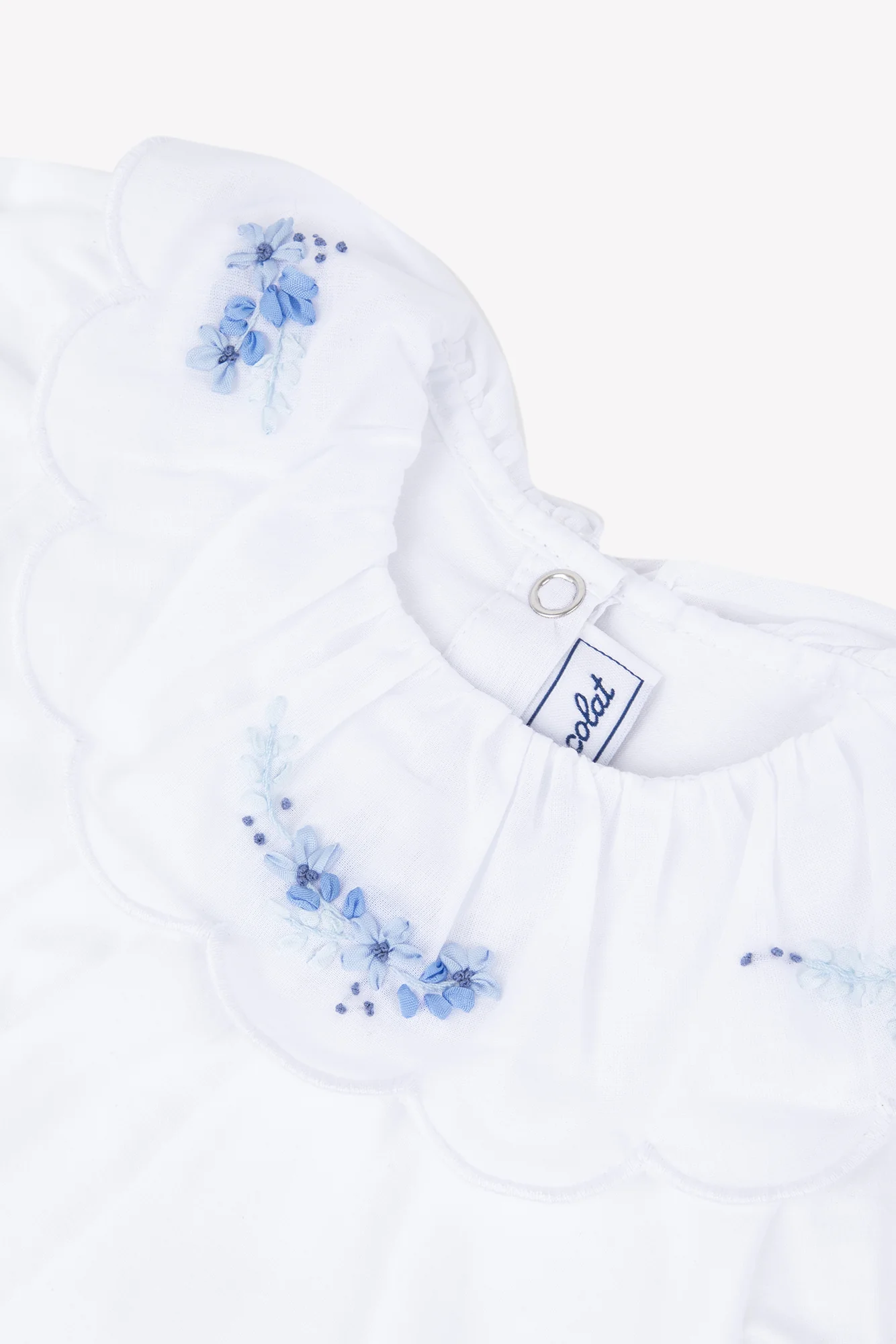 T-shirt - Blanc coton broderie ruban - Image 6