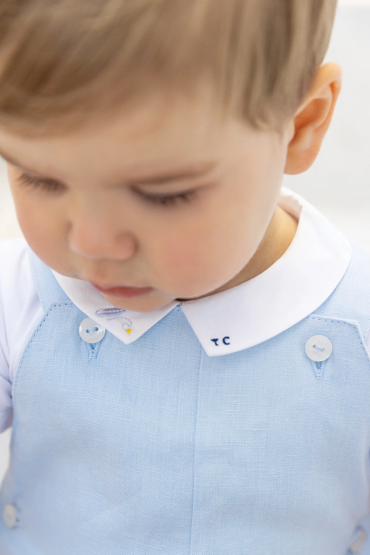 Body - Bleu nuage coton col pointu