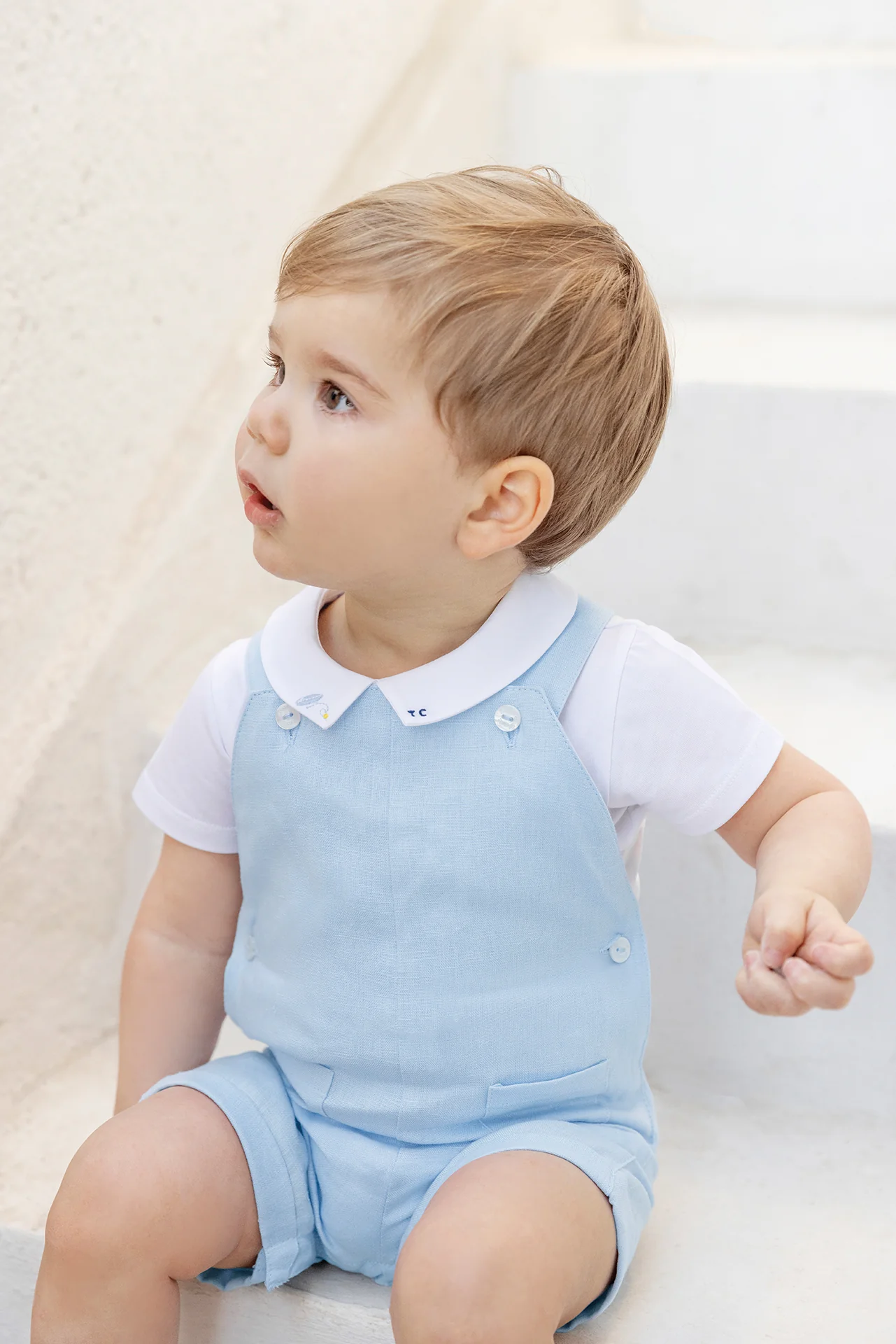 Body - Bleu nuage coton col pointu - Image 2