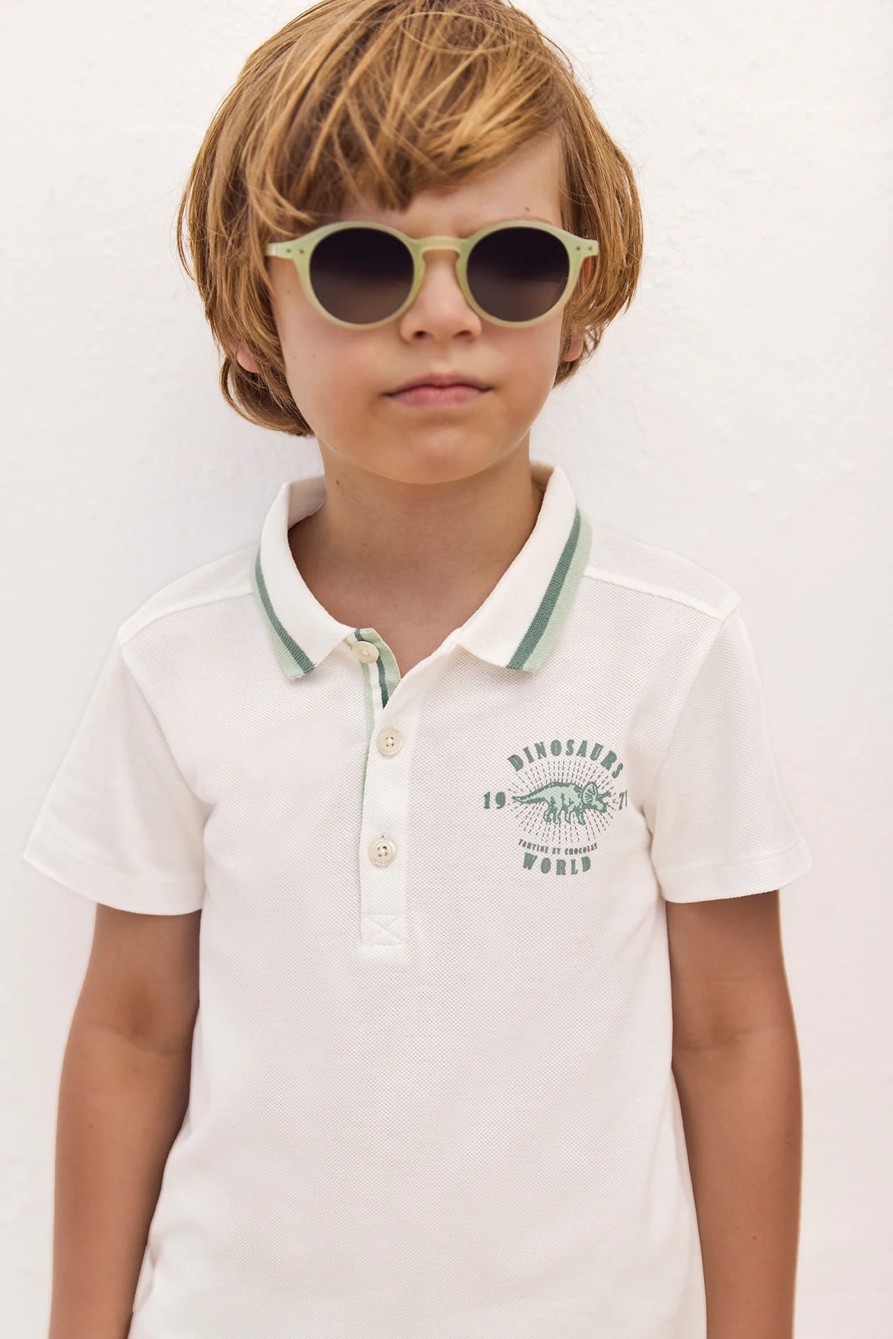 Polo - Ecru coton imprimé explorateur - Image 3