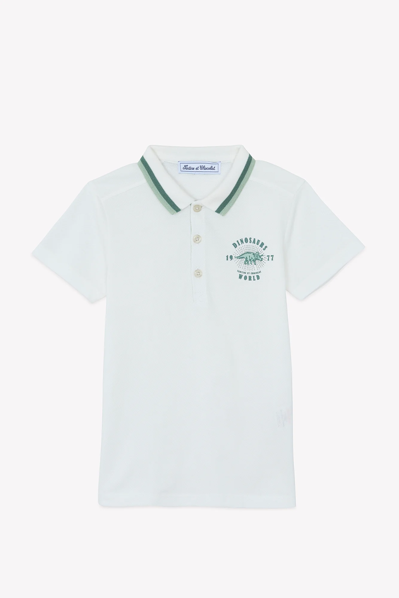 Polo - Ecru coton imprimé explorateur - Image 5