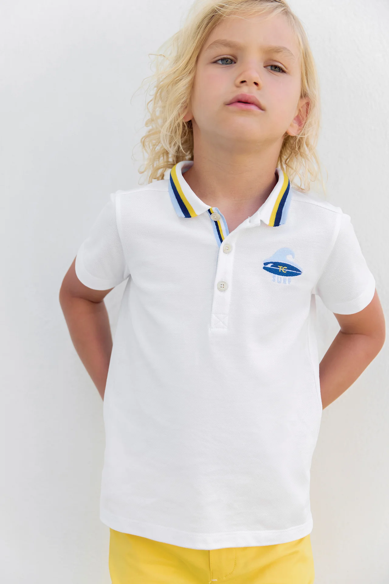 Polo - Blanc coton surfeur - Image 2