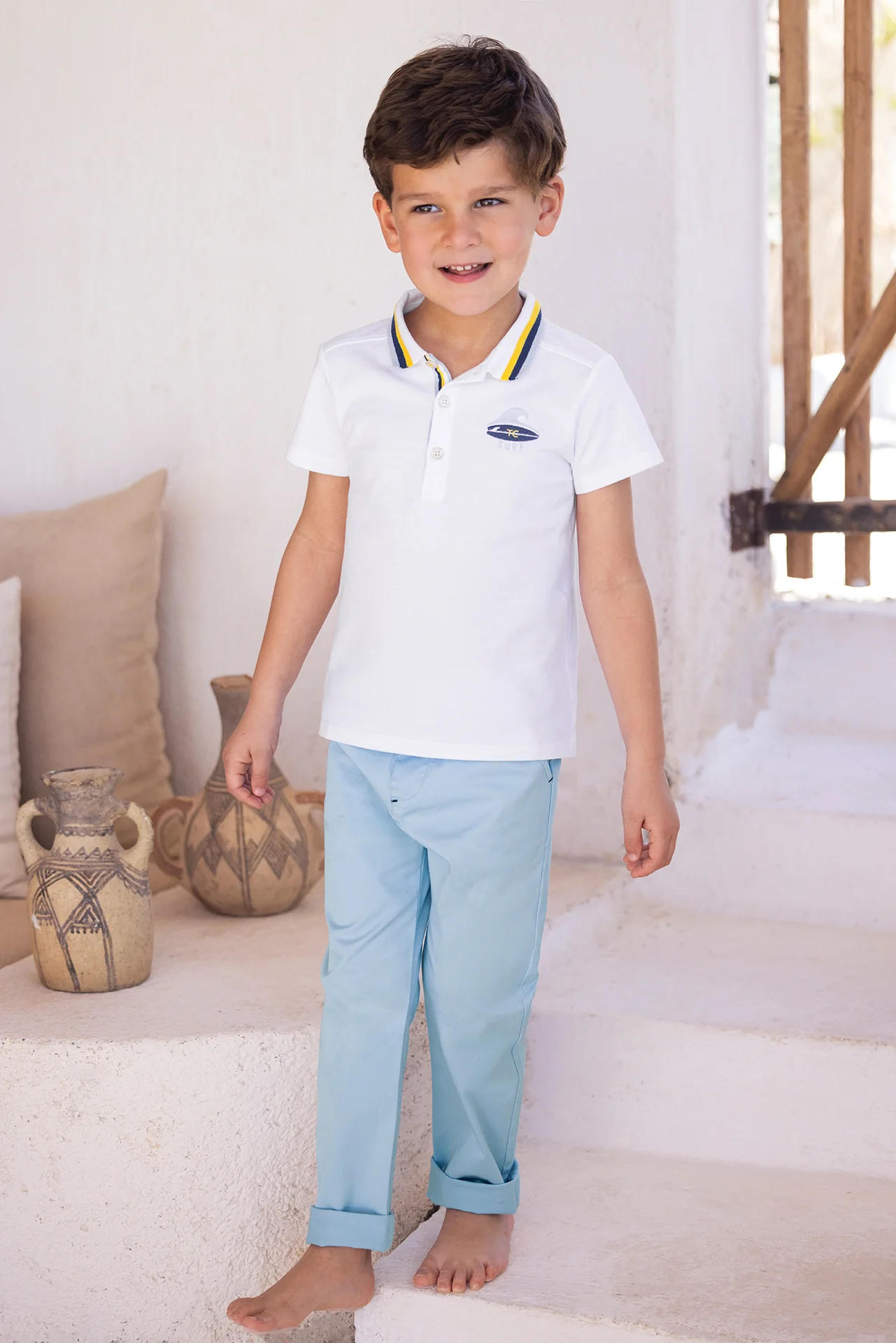 Polo - Blanc coton surfeur - Image 4