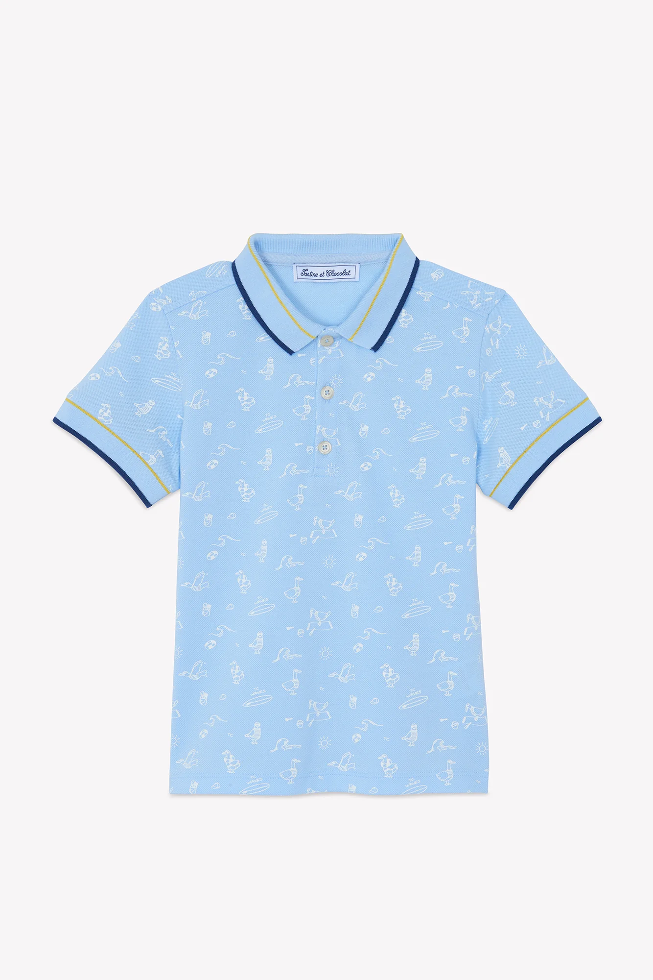 Polo - Bleu nuage coton bord de mer - Image 3