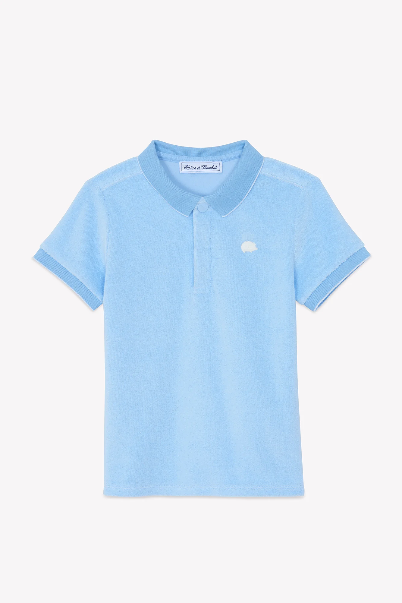 Polo - Bleu nuage coton hérisson - Image 3