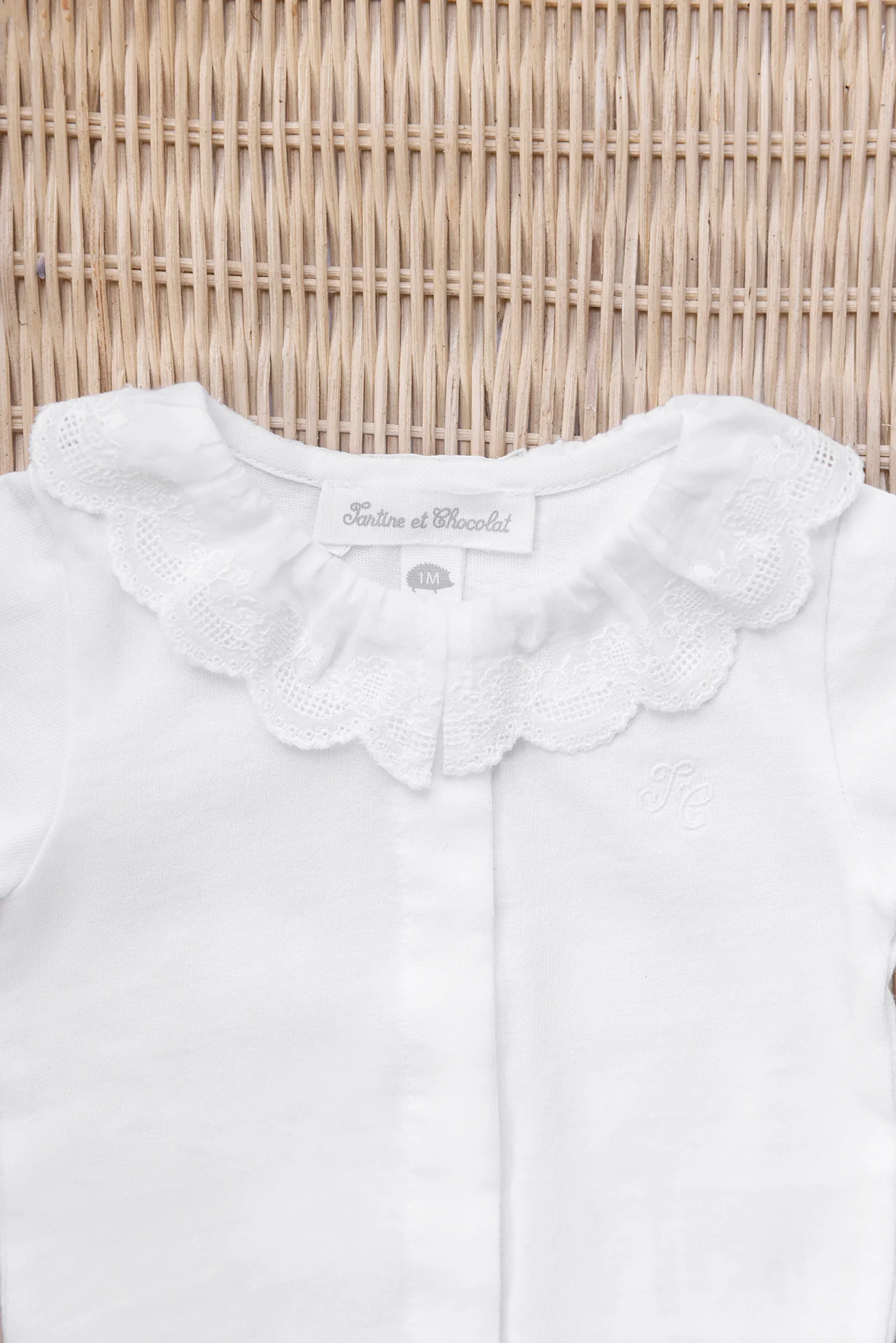 Body - Blanc coton col dentelle - Image 2